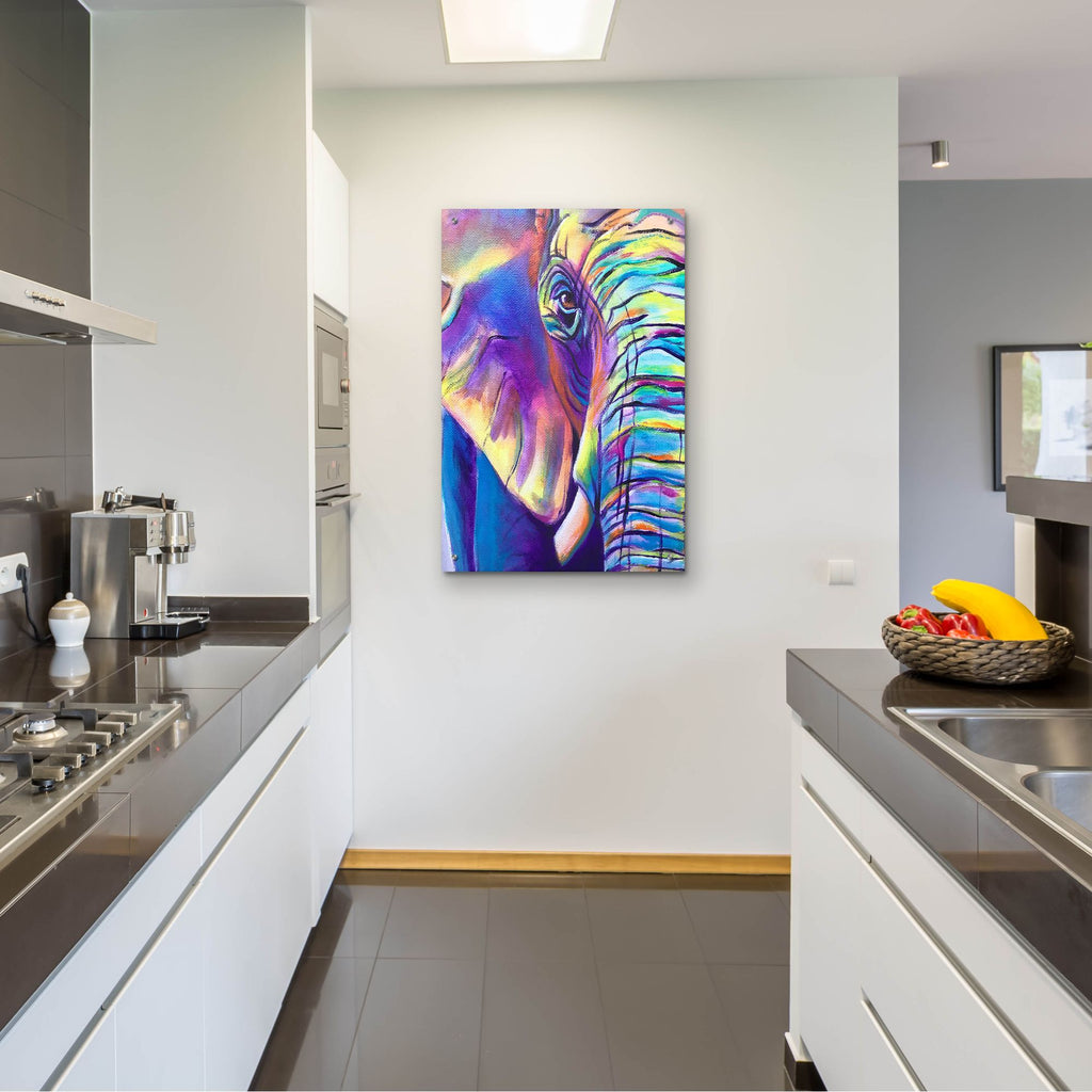Epic Art 'Elephant - Butterfly Left2 by Dawg Painter, Acrylic Glass Wall Art,24x36
