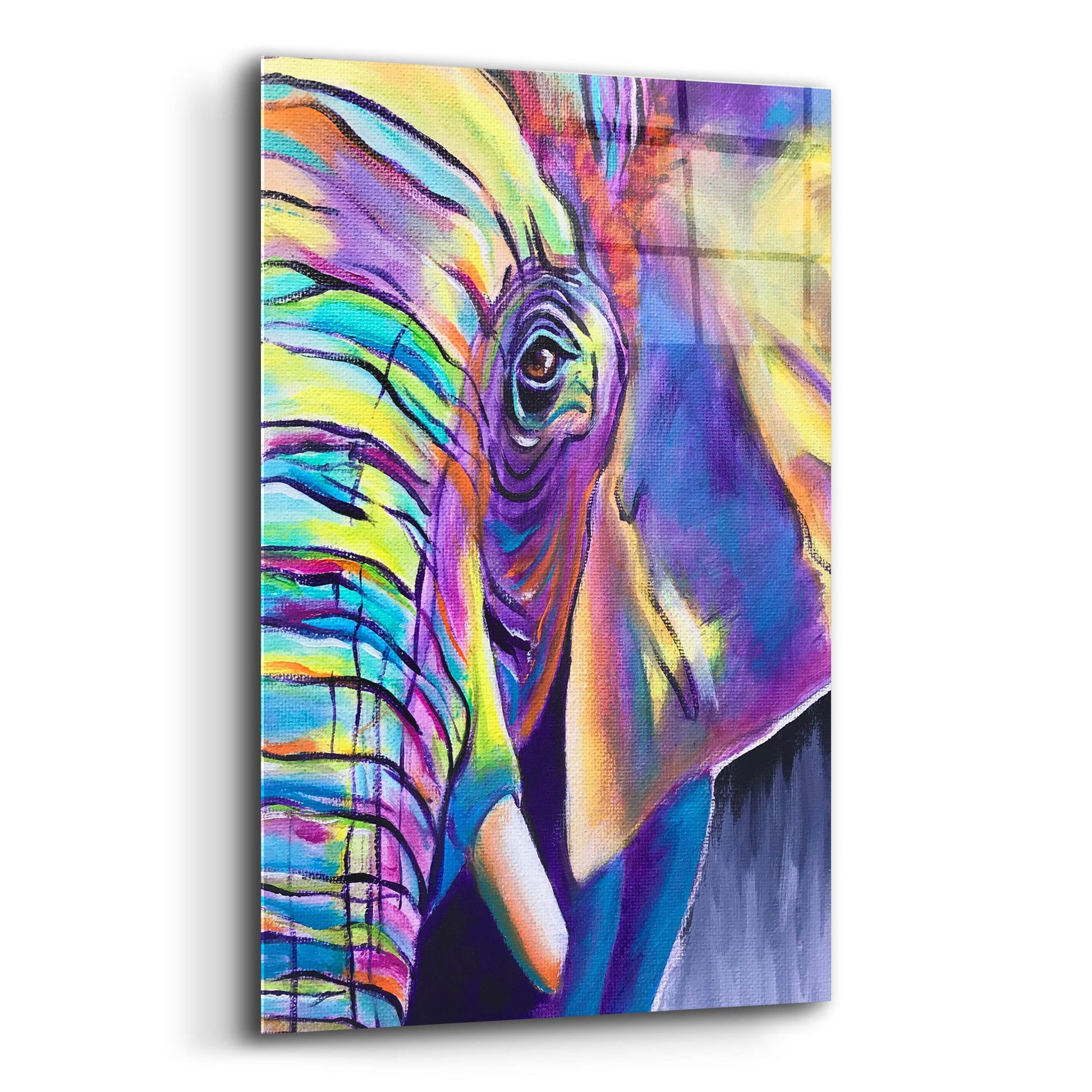 Epic Art 'Elephant - Butterfly Right2 by Dawg Painter, Acrylic Glass Wall Art,12x16