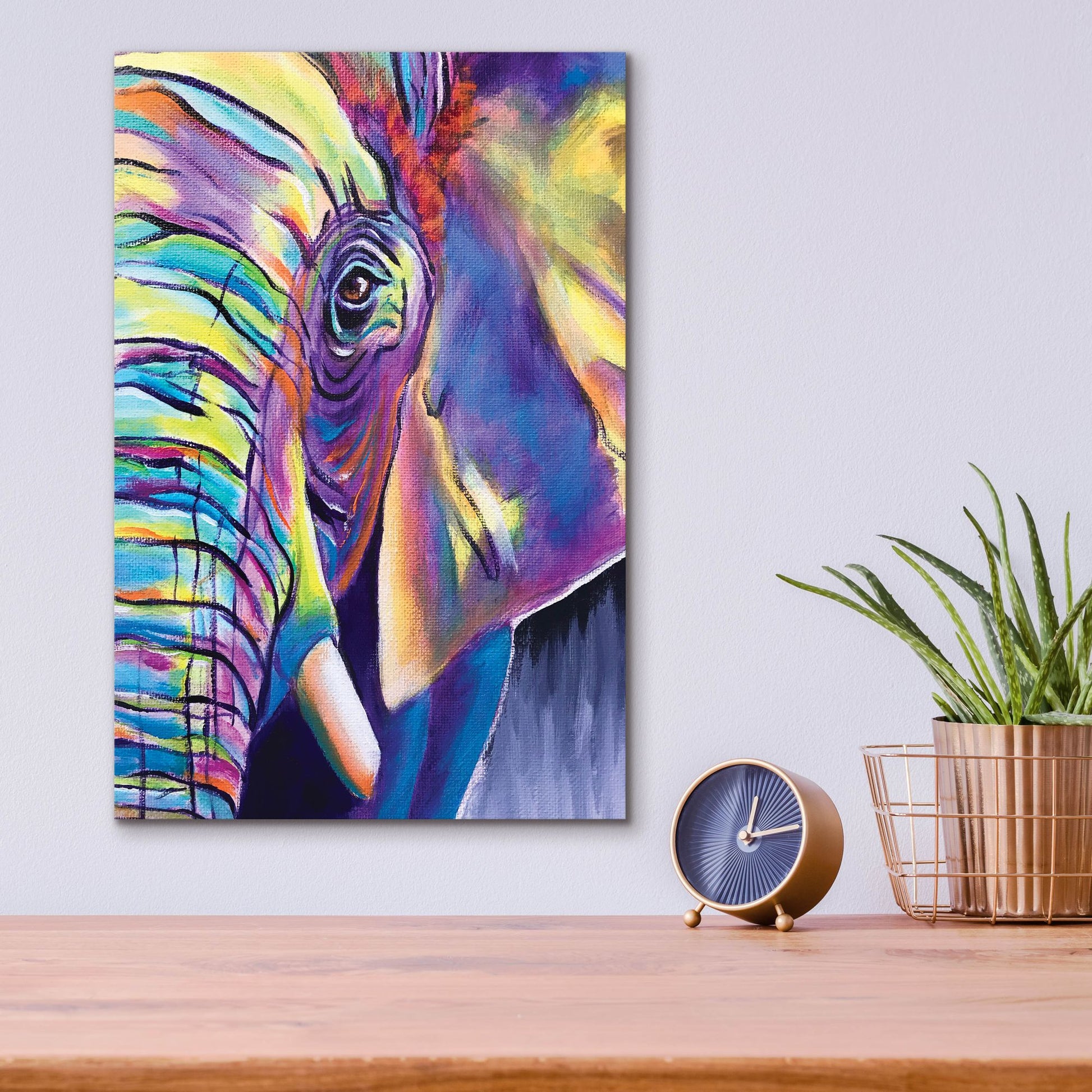 Epic Art 'Elephant - Butterfly Right2 by Dawg Painter, Acrylic Glass Wall Art,12x16