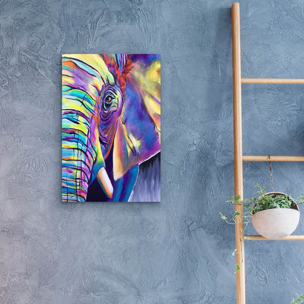 Epic Art 'Elephant - Butterfly Right2 by Dawg Painter, Acrylic Glass Wall Art,16x24