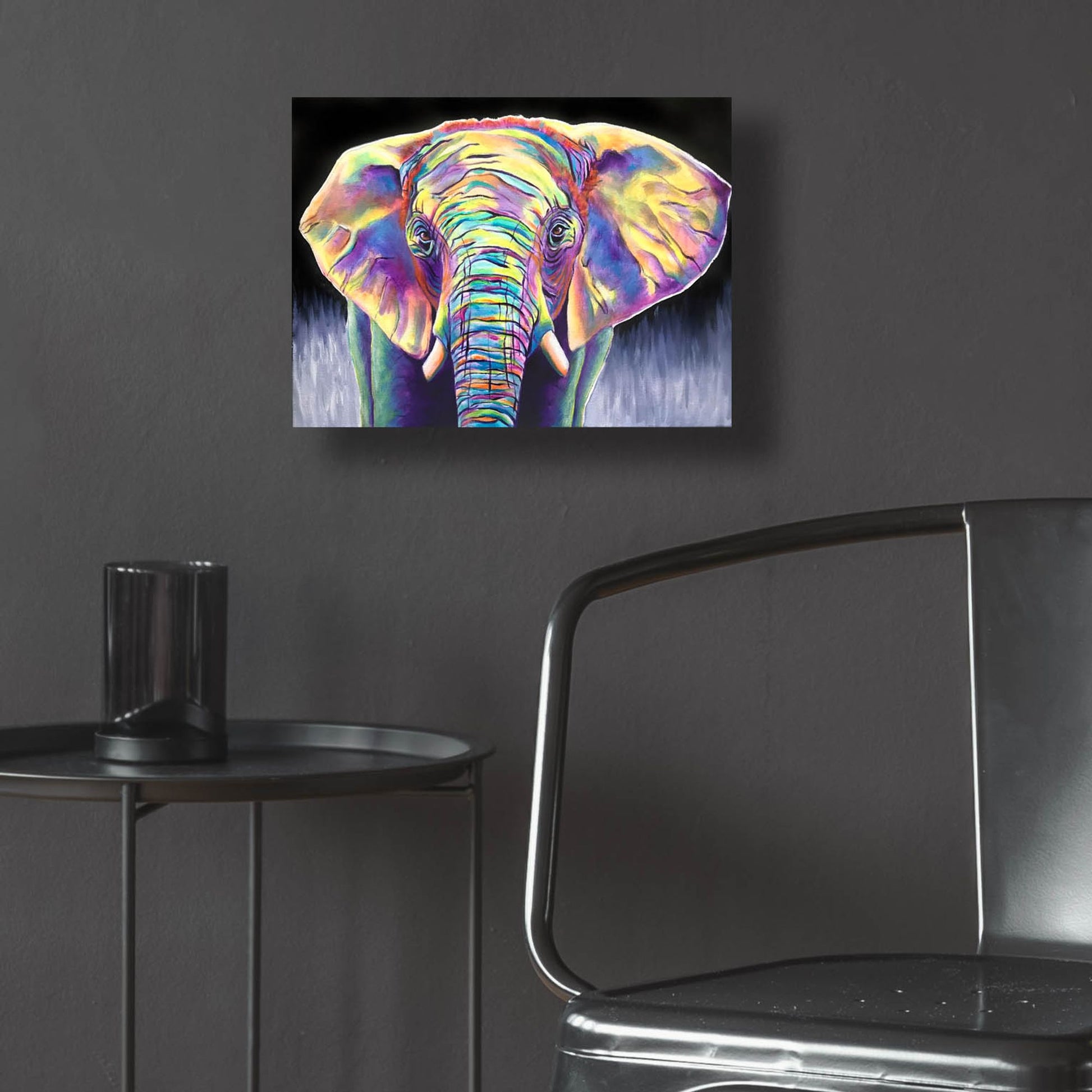 Epic Art 'Elephant - Butterfly2 by Dawg Painter, Acrylic Glass Wall Art,16x12