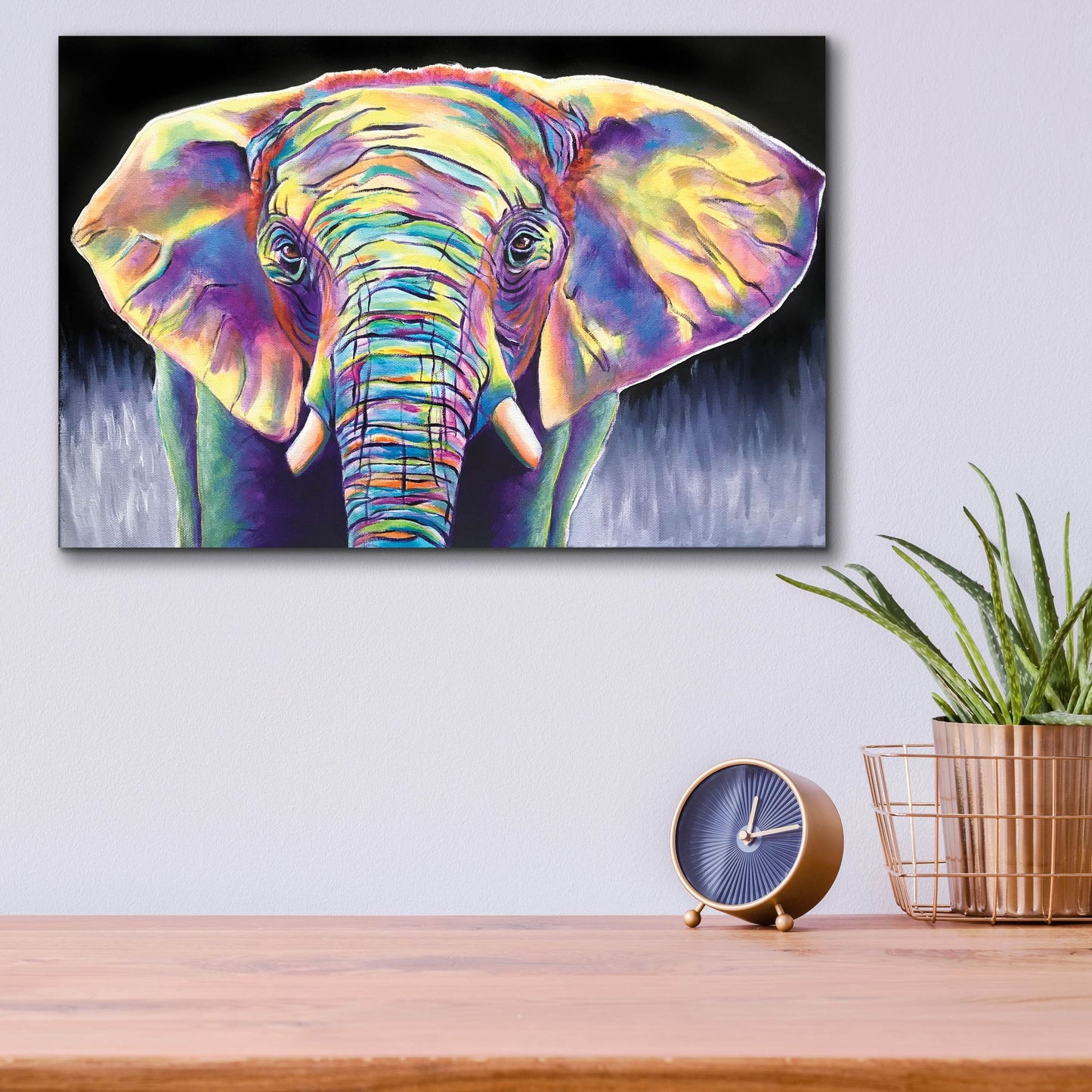 Epic Art 'Elephant - Butterfly2 by Dawg Painter, Acrylic Glass Wall Art,16x12