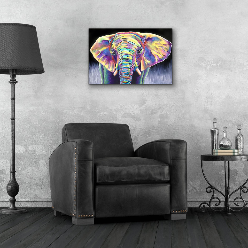 Epic Art 'Elephant - Butterfly2 by Dawg Painter, Acrylic Glass Wall Art,24x16