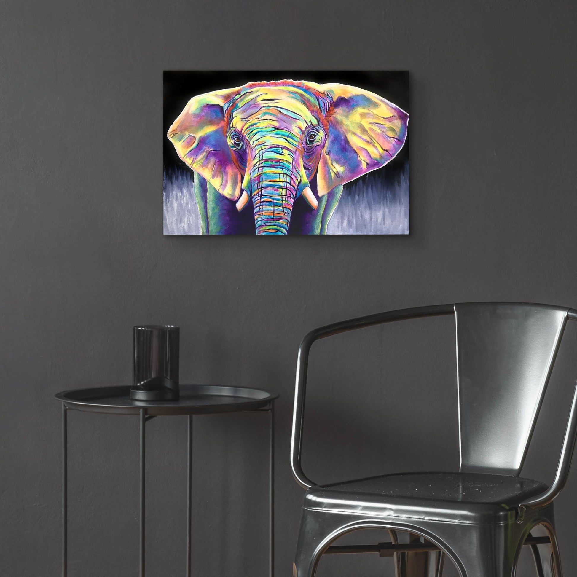 Epic Art 'Elephant - Butterfly2 by Dawg Painter, Acrylic Glass Wall Art,24x16