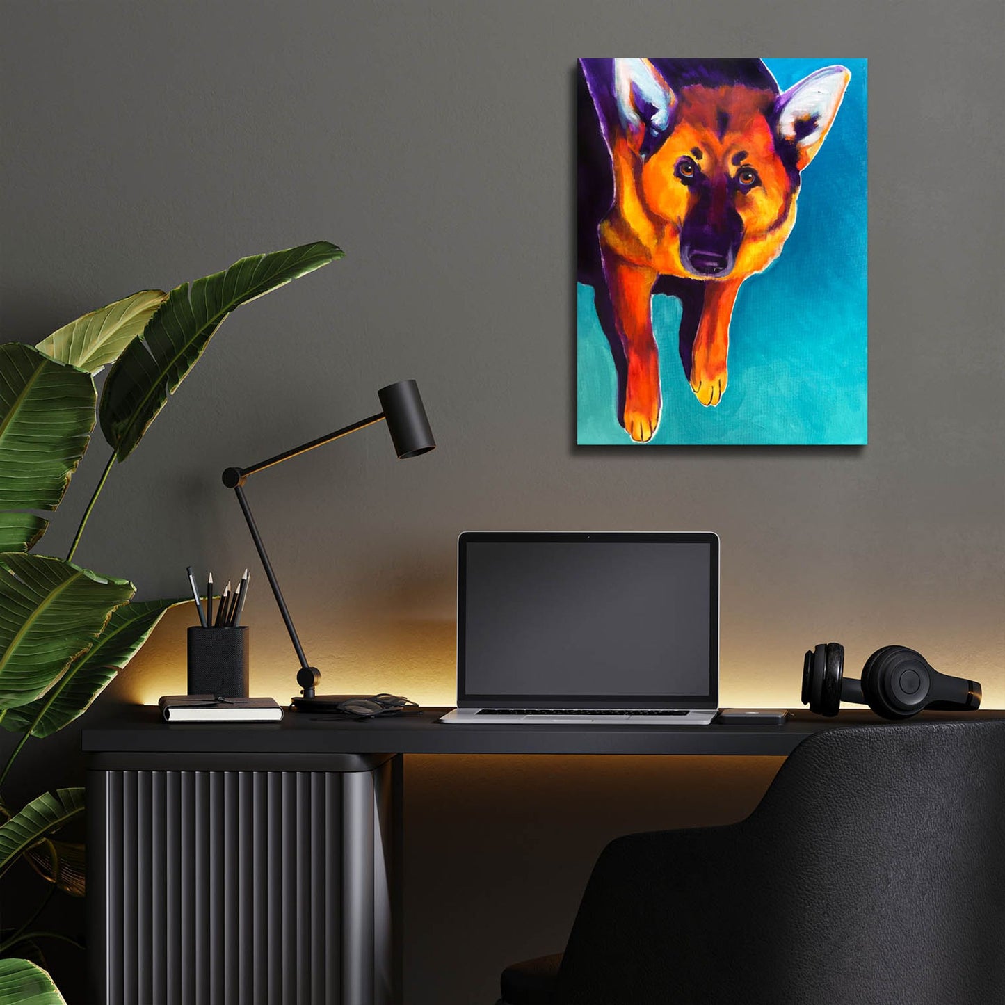 Epic Art 'German Shepherd - Kim2 by Dawg Painter, Acrylic Glass Wall Art,12x16