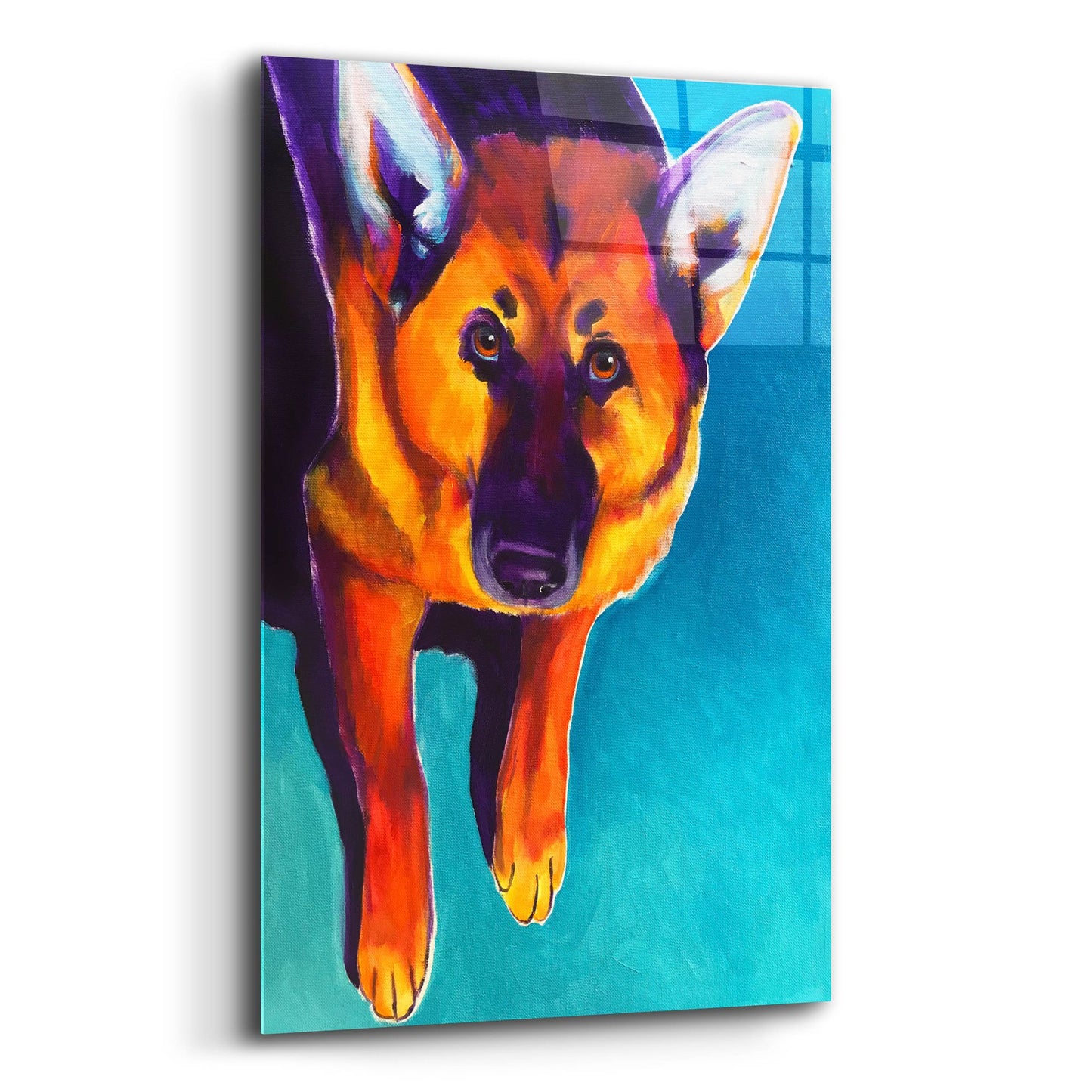 Epic Art 'German Shepherd - Kim2 by Dawg Painter, Acrylic Glass Wall Art,16x24