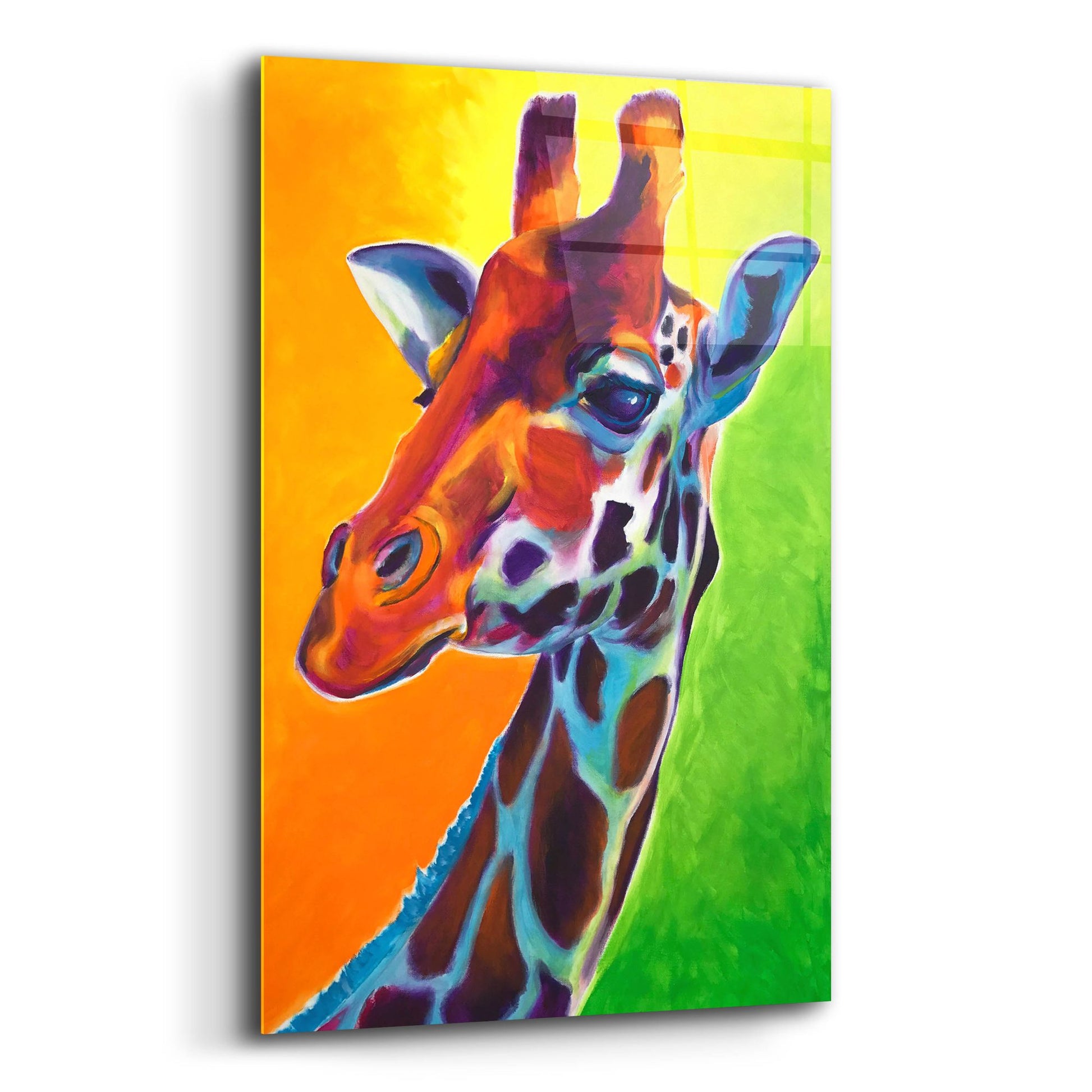 Epic Art 'Giraffe - Summer Fling2 by Dawg Painter, Acrylic Glass Wall Art,12x16