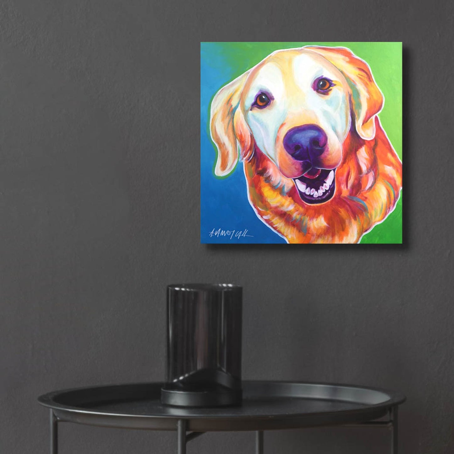 Epic Art 'Golden - Daisy Mae2 by Dawg Painter, Acrylic Glass Wall Art,12x12