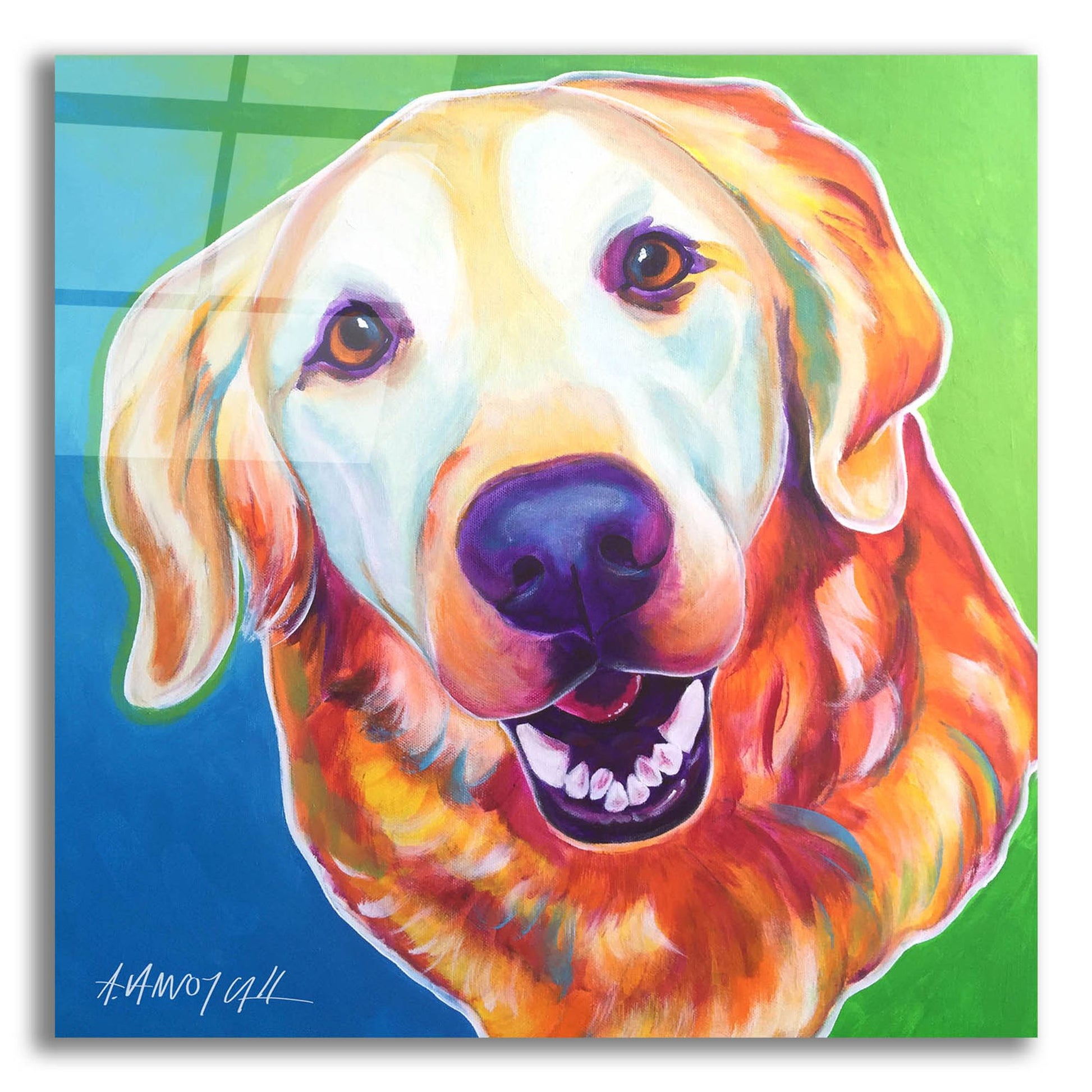 Epic Art 'Golden - Daisy Mae2 by Dawg Painter, Acrylic Glass Wall Art