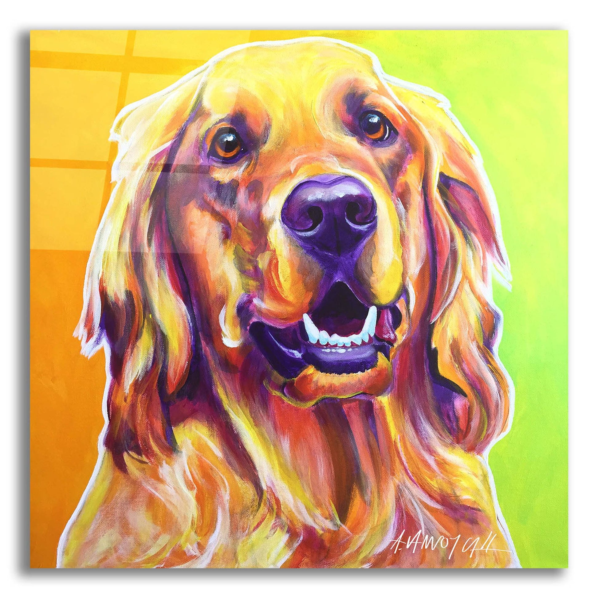 Epic Art 'Golden - Jasper2 by Dawg Painter, Acrylic Glass Wall Art