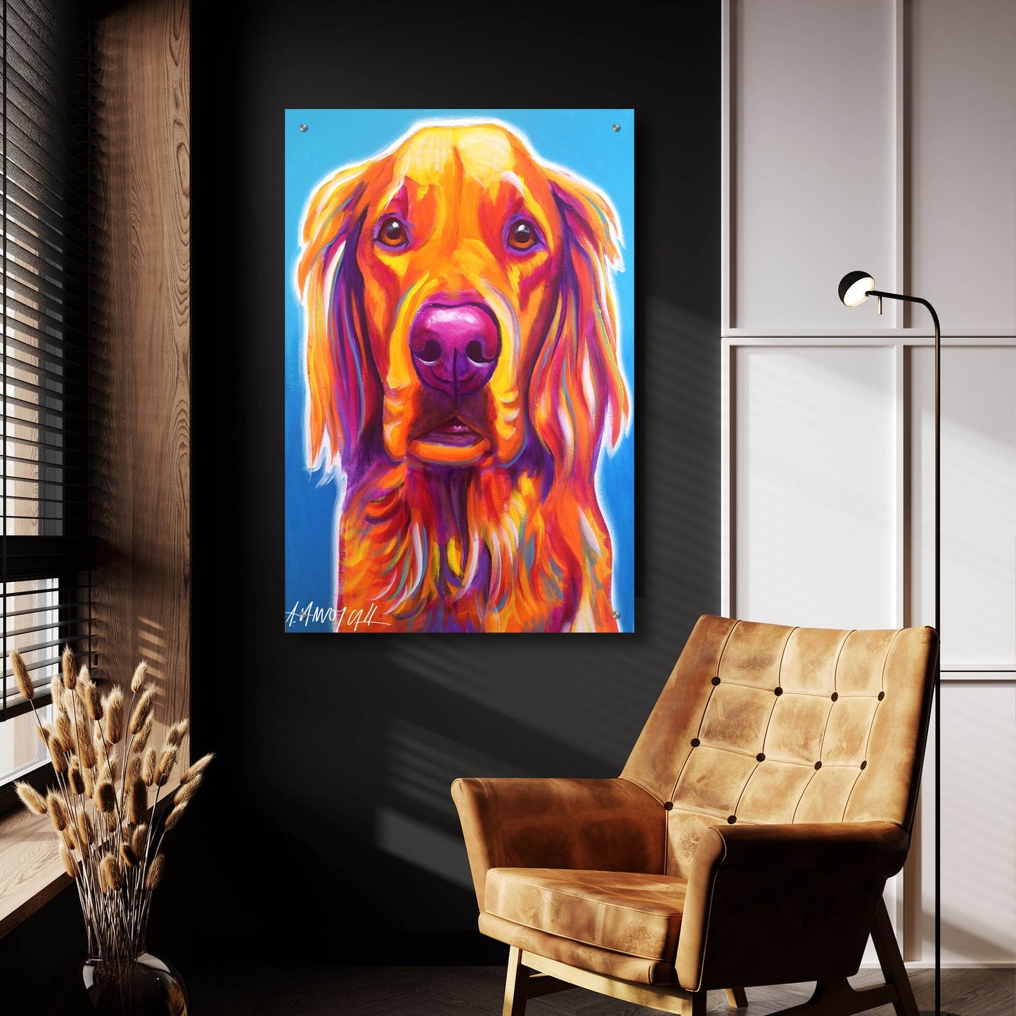 Epic Art 'Golden - Macie2 by Dawg Painter, Acrylic Glass Wall Art,24x36