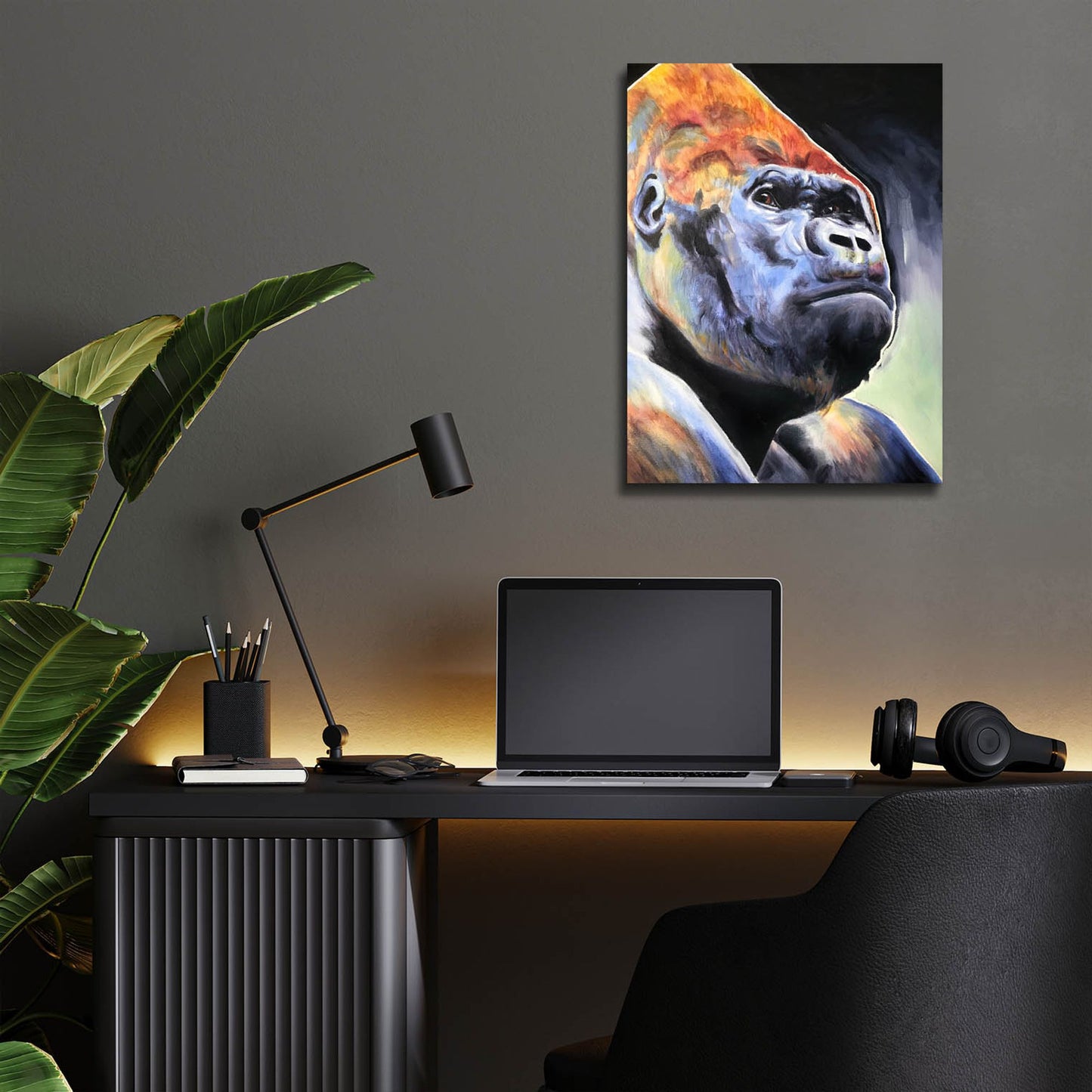 Epic Art 'Gorilla - Silverback2 by Dawg Painter, Acrylic Glass Wall Art,12x16