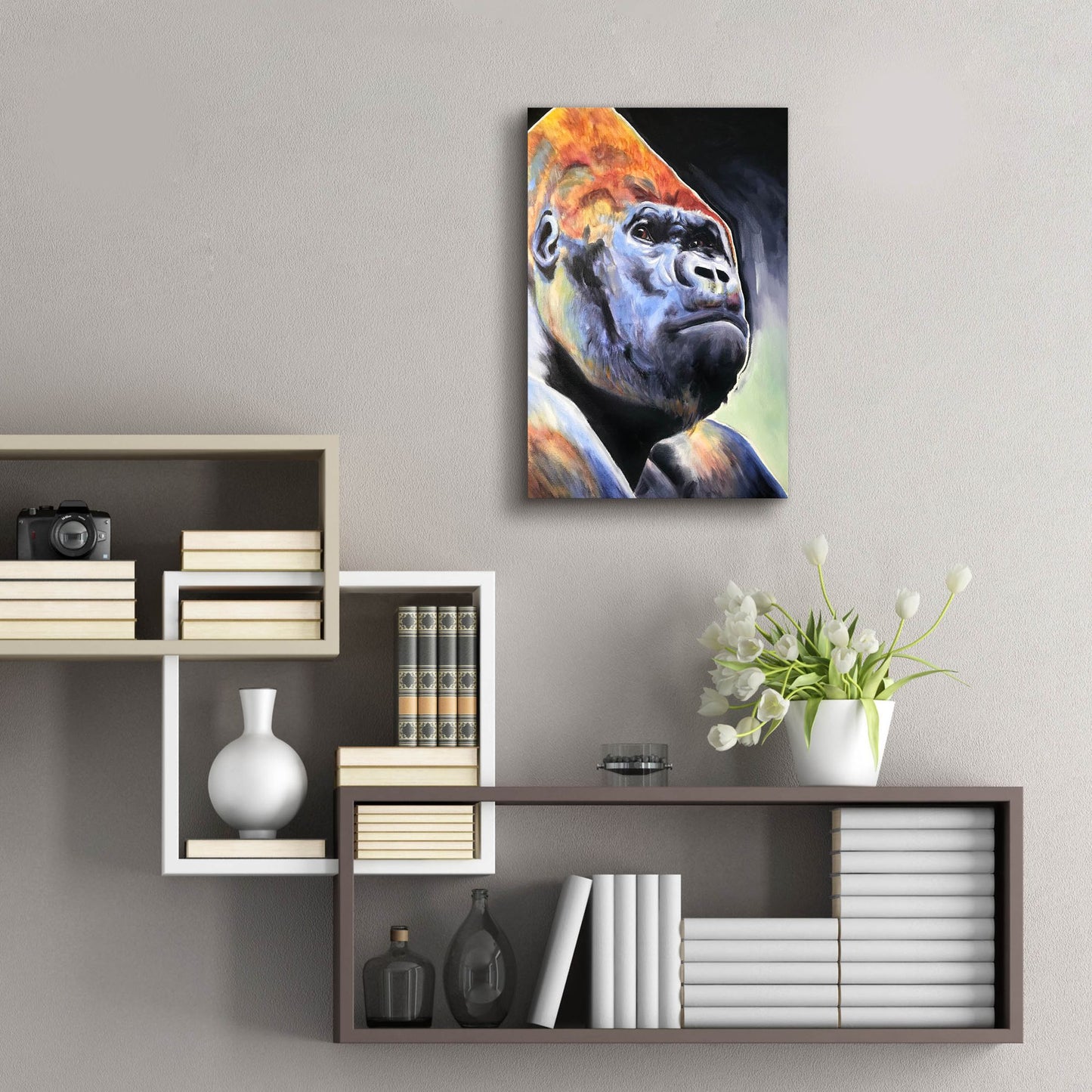 Epic Art 'Gorilla - Silverback2 by Dawg Painter, Acrylic Glass Wall Art,16x24