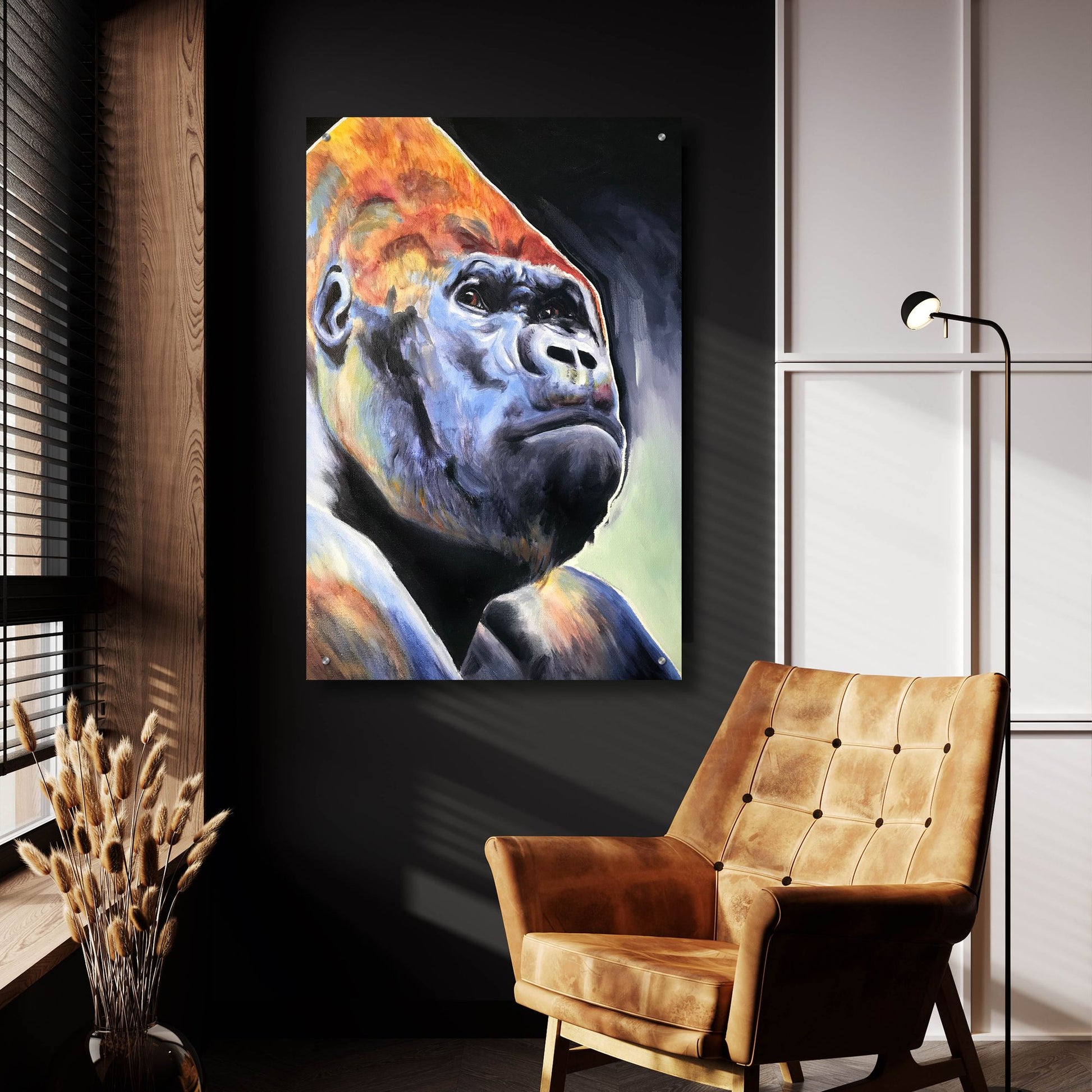 Epic Art 'Gorilla - Silverback2 by Dawg Painter, Acrylic Glass Wall Art,24x36