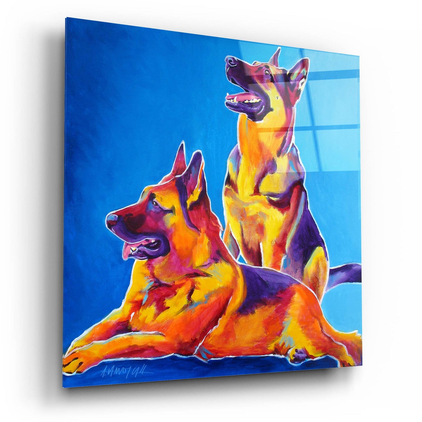 Epic Art 'Gsd - Erin And Eiko2 by Dawg Painter, Acrylic Glass Wall Art,12x12