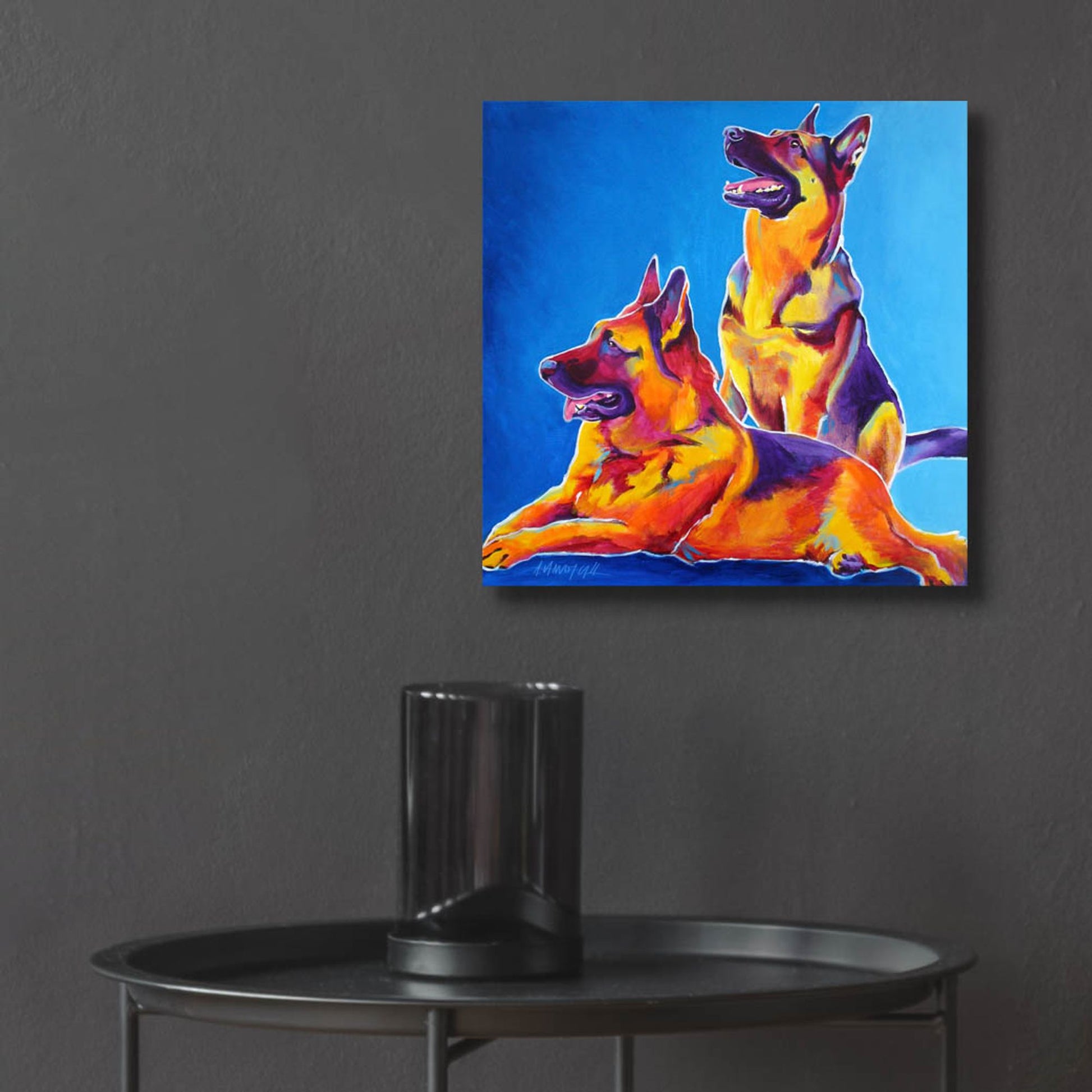 Epic Art 'Gsd - Erin And Eiko2 by Dawg Painter, Acrylic Glass Wall Art,12x12