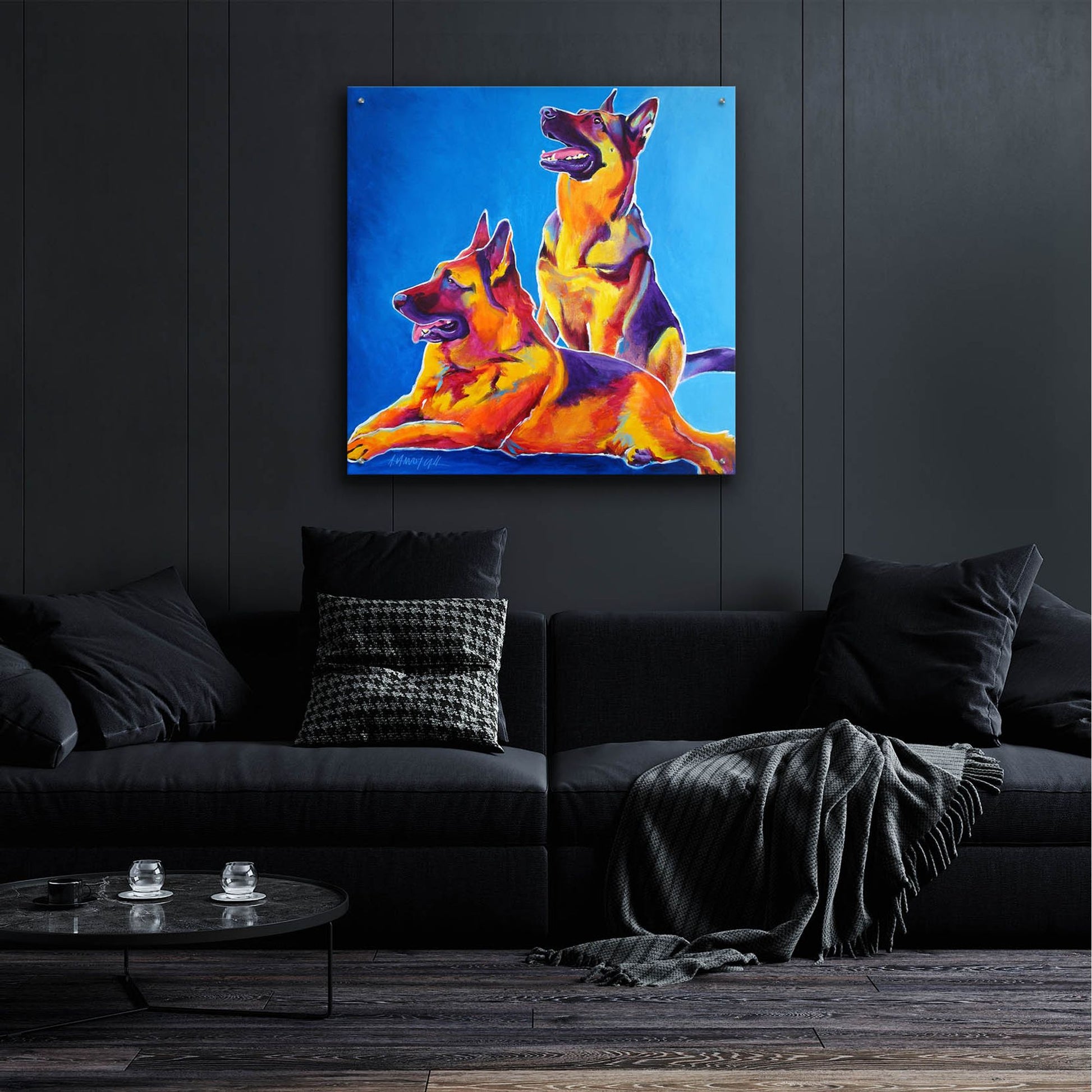 Epic Art 'Gsd - Erin And Eiko2 by Dawg Painter, Acrylic Glass Wall Art,36x36