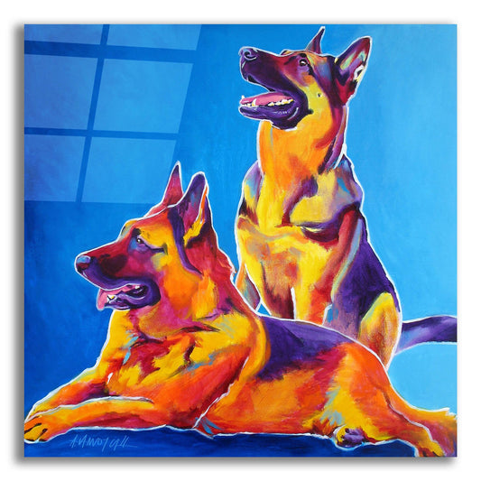 Epic Art 'Gsd - Erin And Eiko2 by Dawg Painter, Acrylic Glass Wall Art