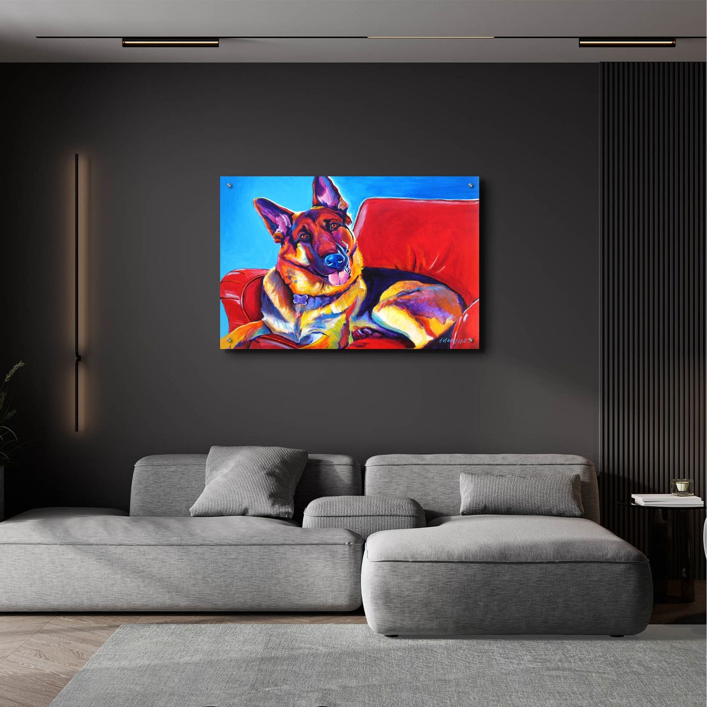 Epic Art 'Gsd - Zeke2 by Dawg Painter, Acrylic Glass Wall Art,36x24