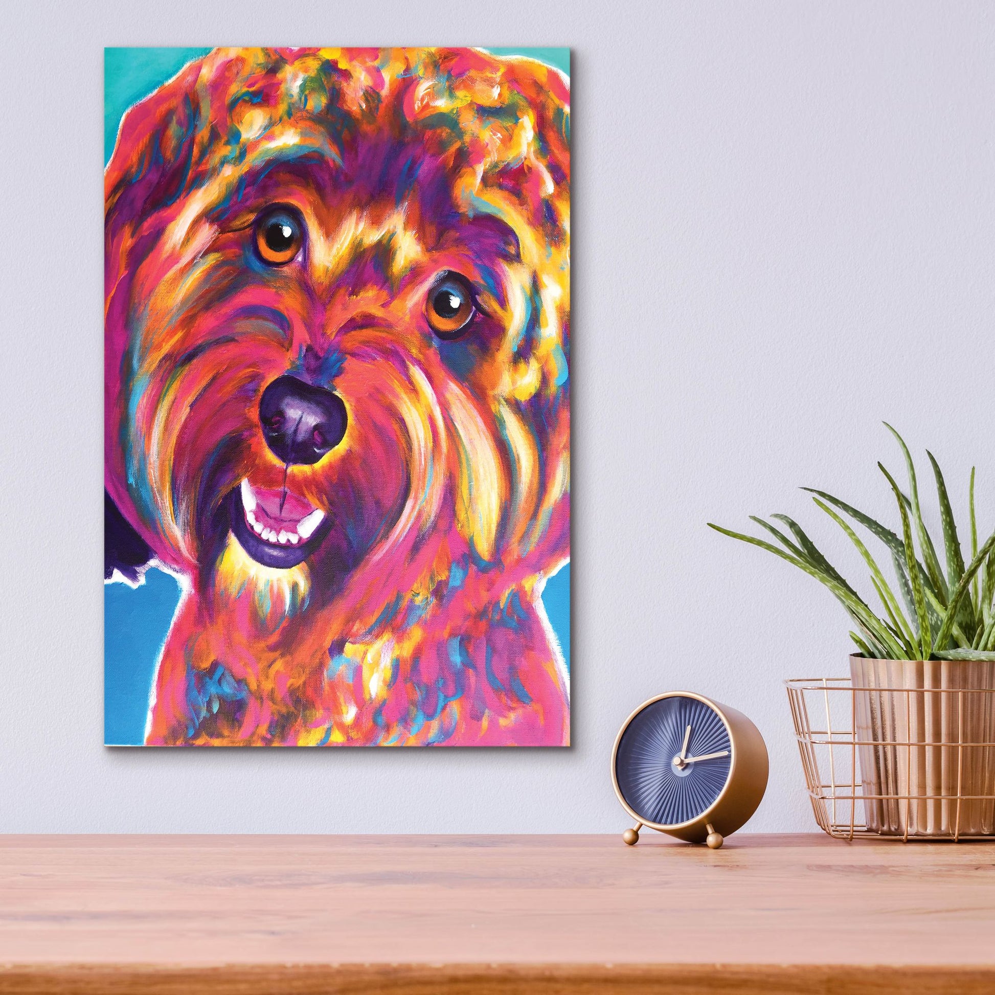 Epic Art 'Cavapoo - Daisy2 by Dawg Painter, Acrylic Glass Wall Art,12x16