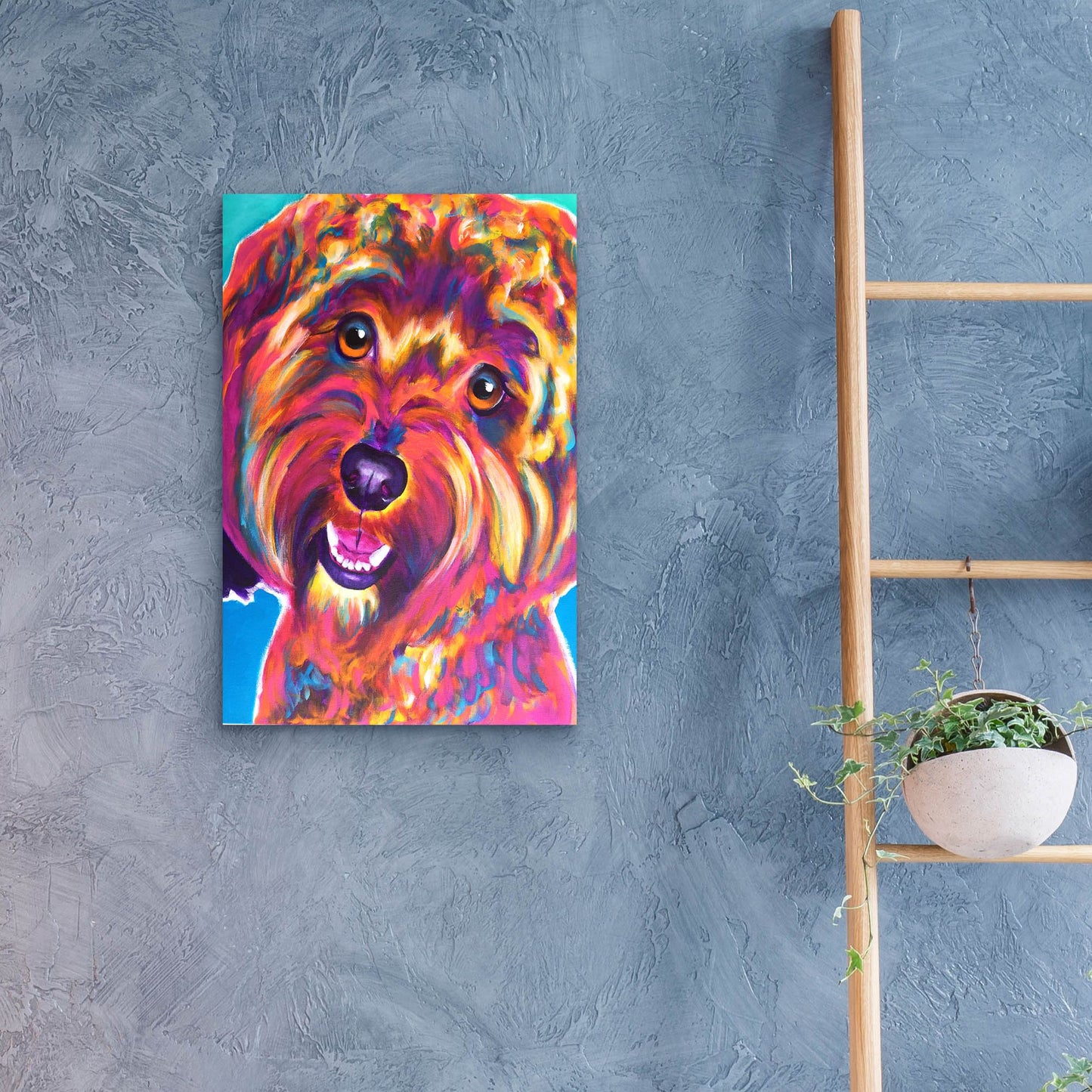 Epic Art 'Cavapoo - Daisy2 by Dawg Painter, Acrylic Glass Wall Art,16x24