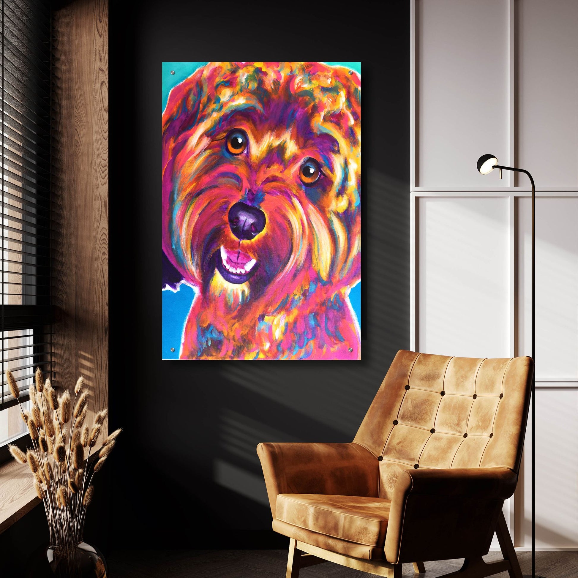 Epic Art 'Cavapoo - Daisy2 by Dawg Painter, Acrylic Glass Wall Art,24x36