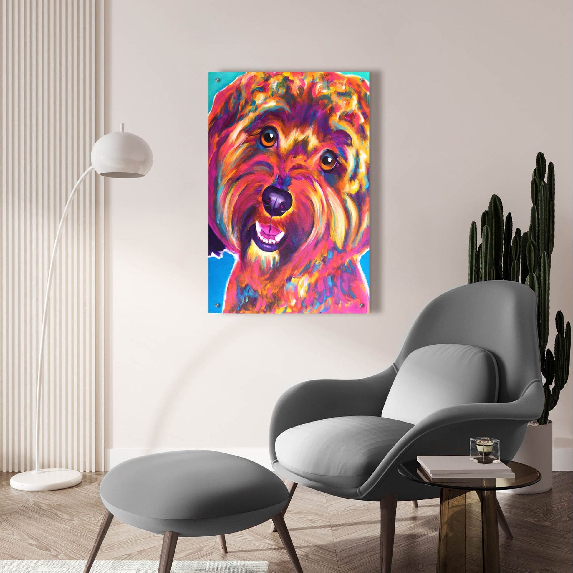 Epic Art 'Cavapoo - Daisy2 by Dawg Painter, Acrylic Glass Wall Art,24x36