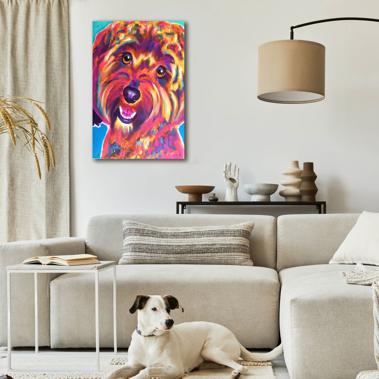 Epic Art 'Cavapoo - Daisy2 by Dawg Painter, Acrylic Glass Wall Art,24x36