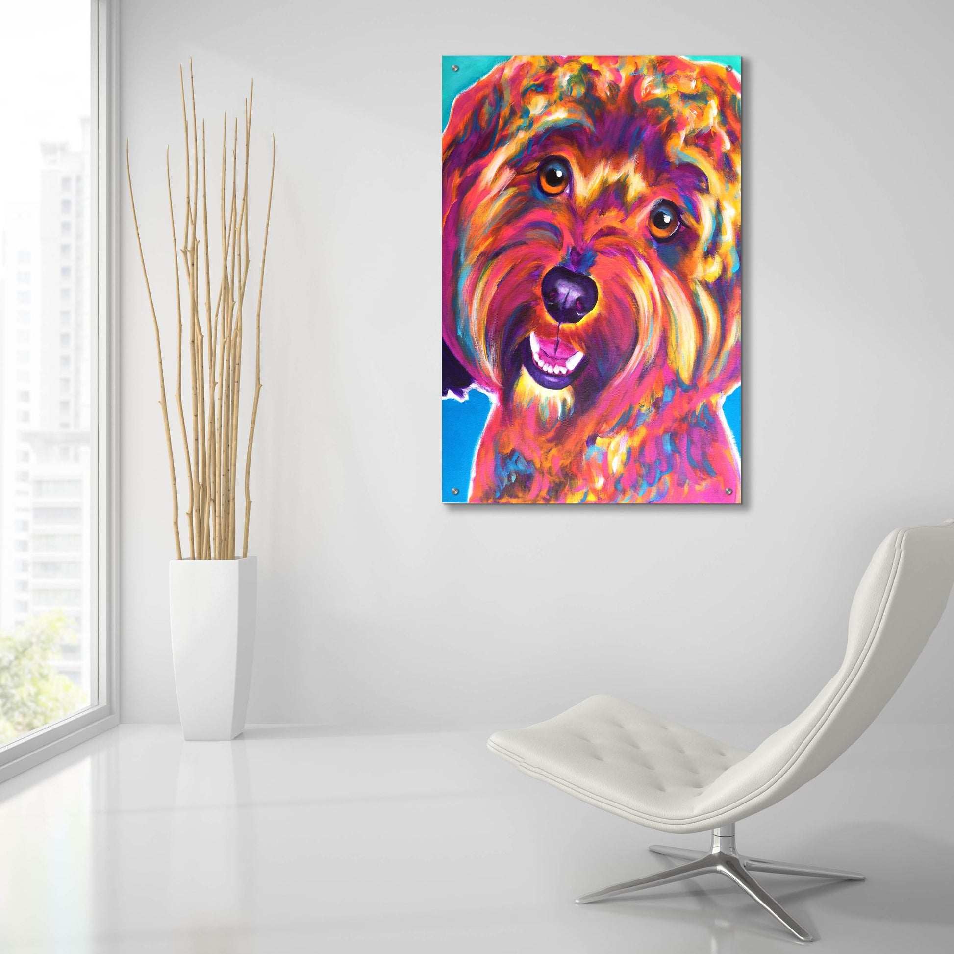 Epic Art 'Cavapoo - Daisy2 by Dawg Painter, Acrylic Glass Wall Art,24x36