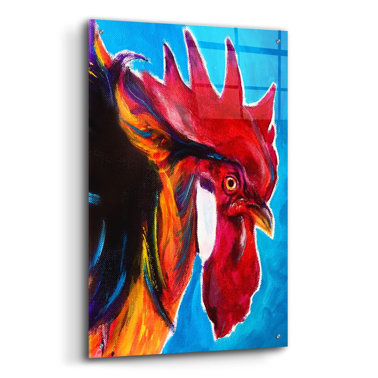 Epic Art 'Chicken - Charles2 by Dawg Painter, Acrylic Glass Wall Art,24x36