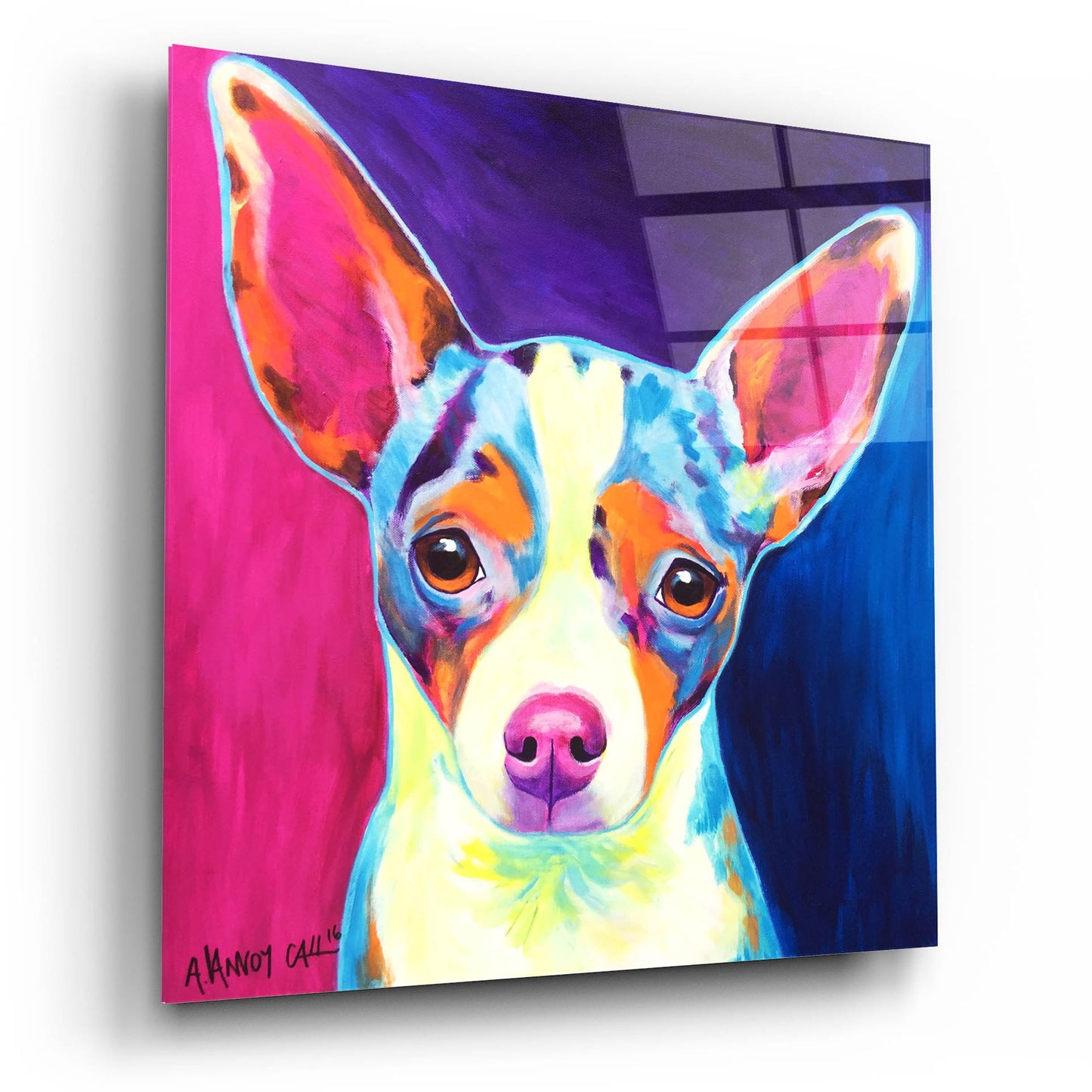 Epic Art 'Chihuahua - Brady 2 by Dawg Painter, Acrylic Glass Wall Art,12x12