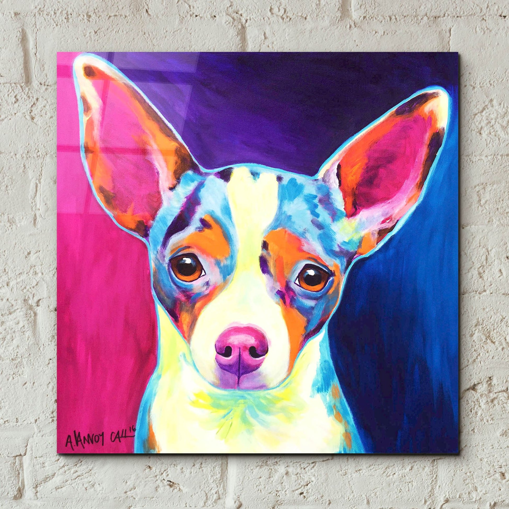 Epic Art 'Chihuahua - Brady 2 by Dawg Painter, Acrylic Glass Wall Art,12x12