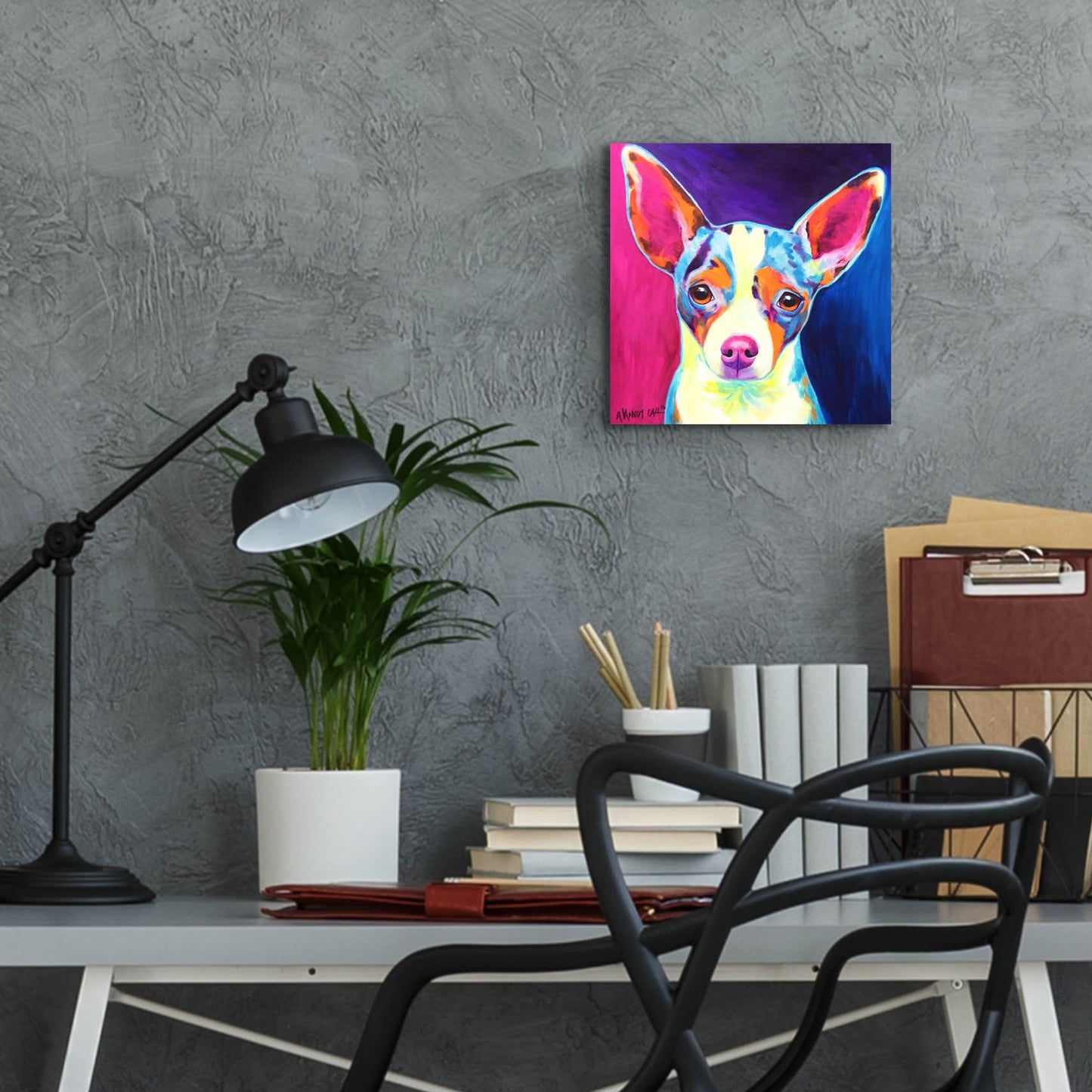 Epic Art 'Chihuahua - Brady 2 by Dawg Painter, Acrylic Glass Wall Art,12x12