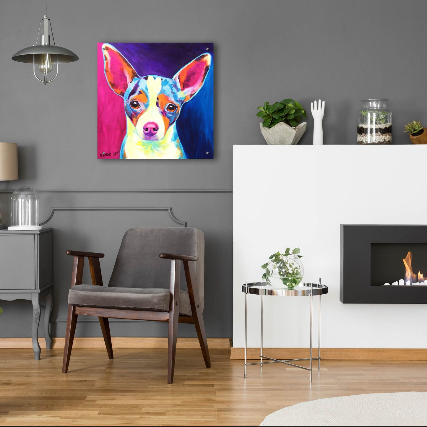 Epic Art 'Chihuahua - Brady 2 by Dawg Painter, Acrylic Glass Wall Art,24x24