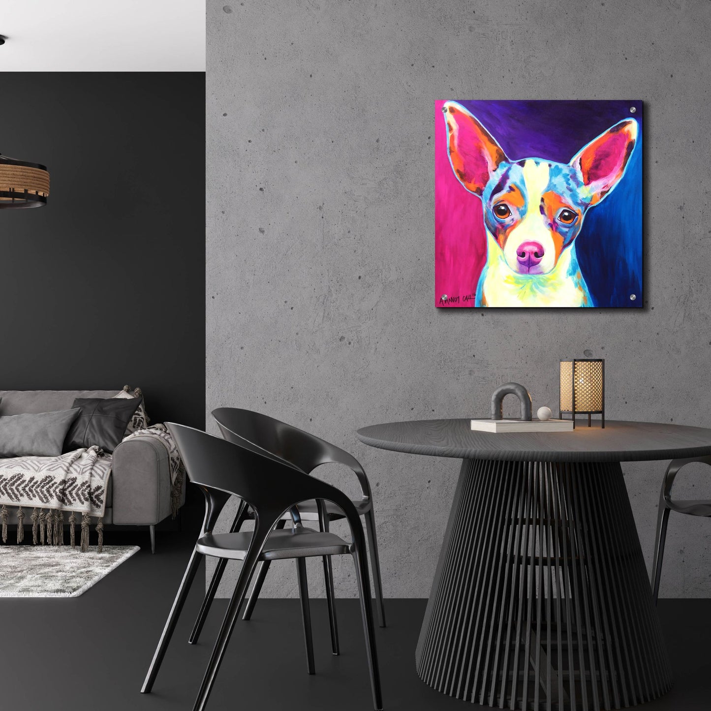 Epic Art 'Chihuahua - Brady 2 by Dawg Painter, Acrylic Glass Wall Art,24x24