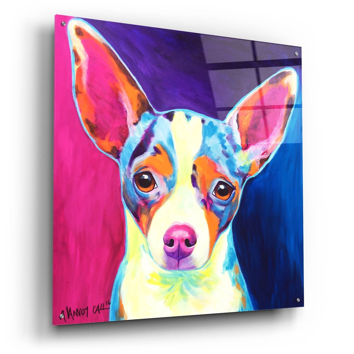 Epic Art 'Chihuahua - Brady 2 by Dawg Painter, Acrylic Glass Wall Art,36x36