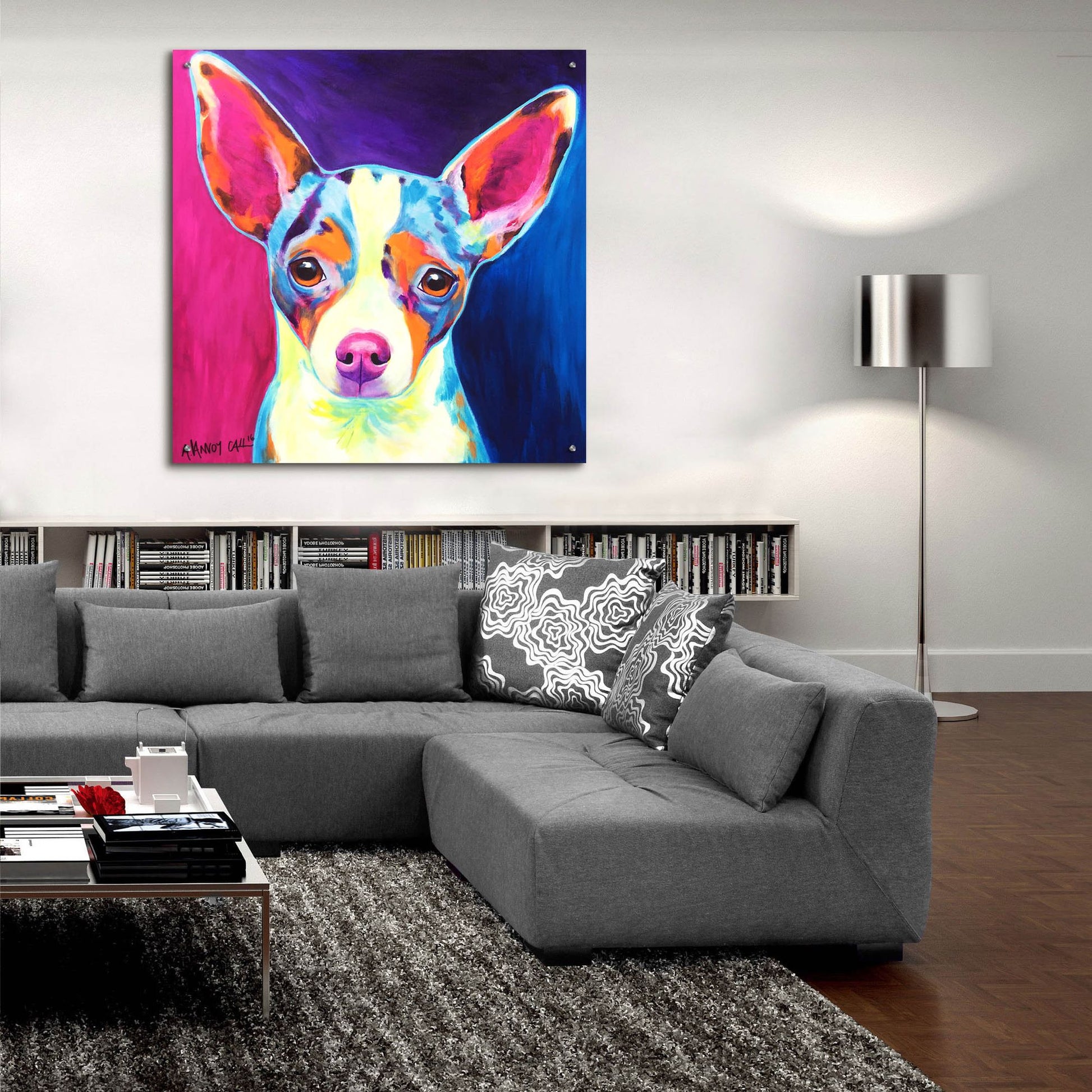 Epic Art 'Chihuahua - Brady 2 by Dawg Painter, Acrylic Glass Wall Art,36x36