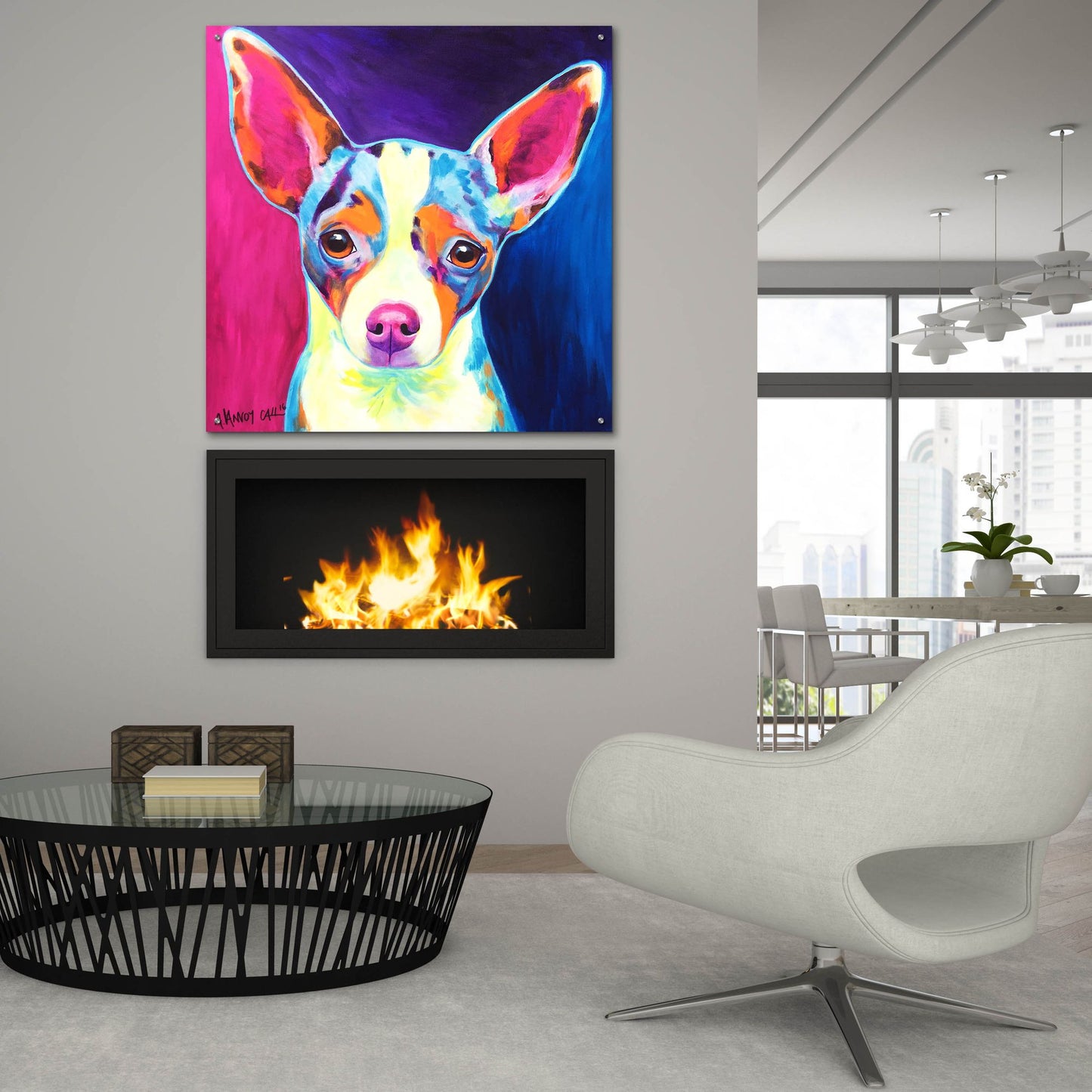 Epic Art 'Chihuahua - Brady 2 by Dawg Painter, Acrylic Glass Wall Art,36x36