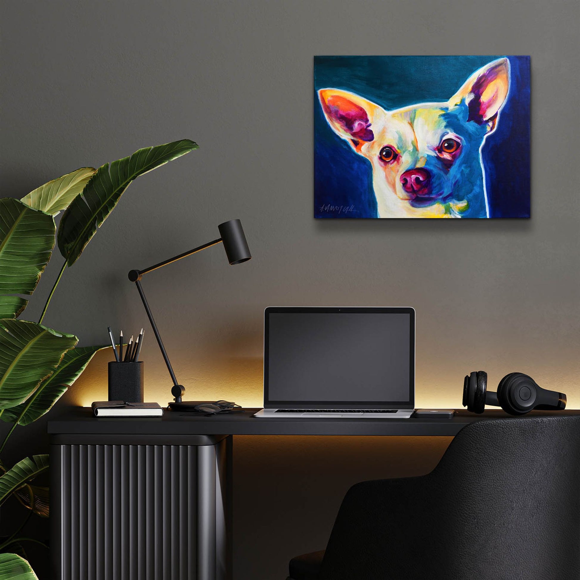 Epic Art 'Chihuahua - Coco 2 by Dawg Painter, Acrylic Glass Wall Art,16x12