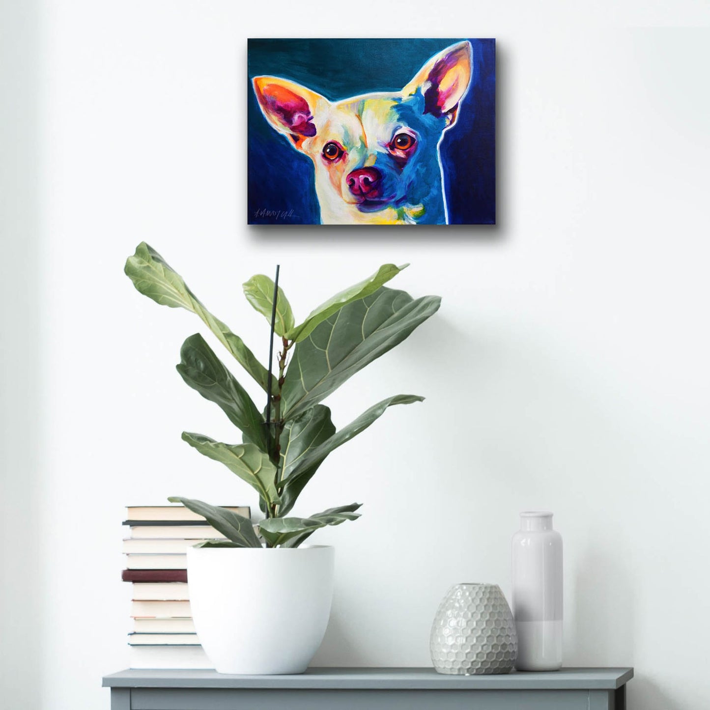 Epic Art 'Chihuahua - Coco 2 by Dawg Painter, Acrylic Glass Wall Art,16x12