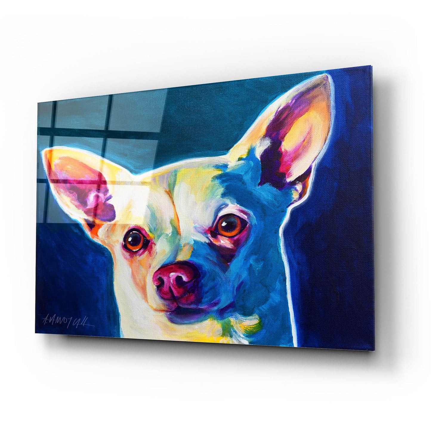 Epic Art 'Chihuahua - Coco 2 by Dawg Painter, Acrylic Glass Wall Art,24x16