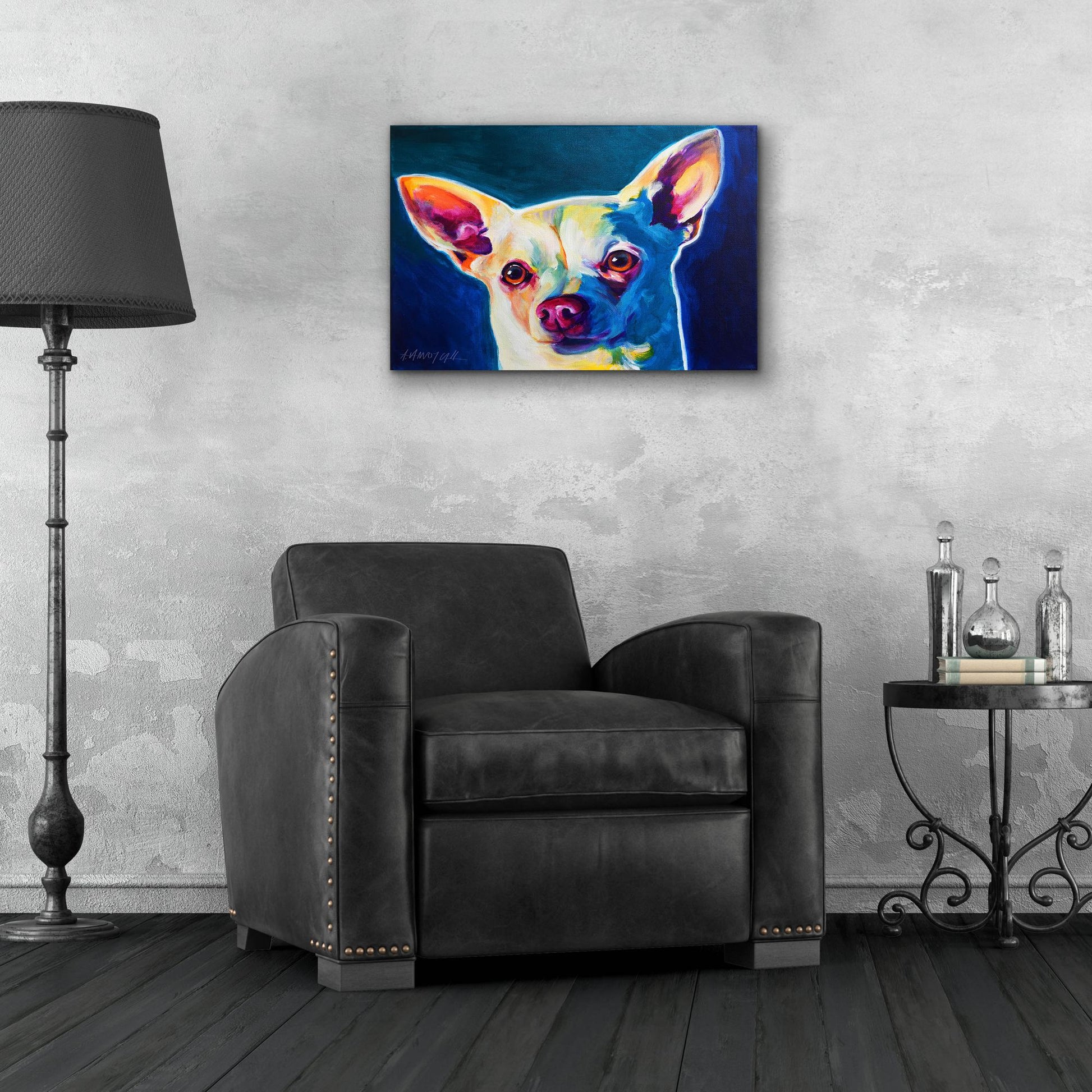 Epic Art 'Chihuahua - Coco 2 by Dawg Painter, Acrylic Glass Wall Art,24x16