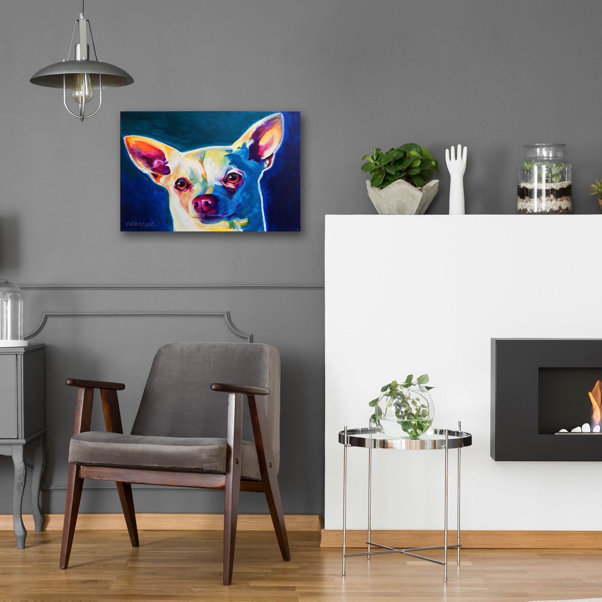 Epic Art 'Chihuahua - Coco 2 by Dawg Painter, Acrylic Glass Wall Art,24x16