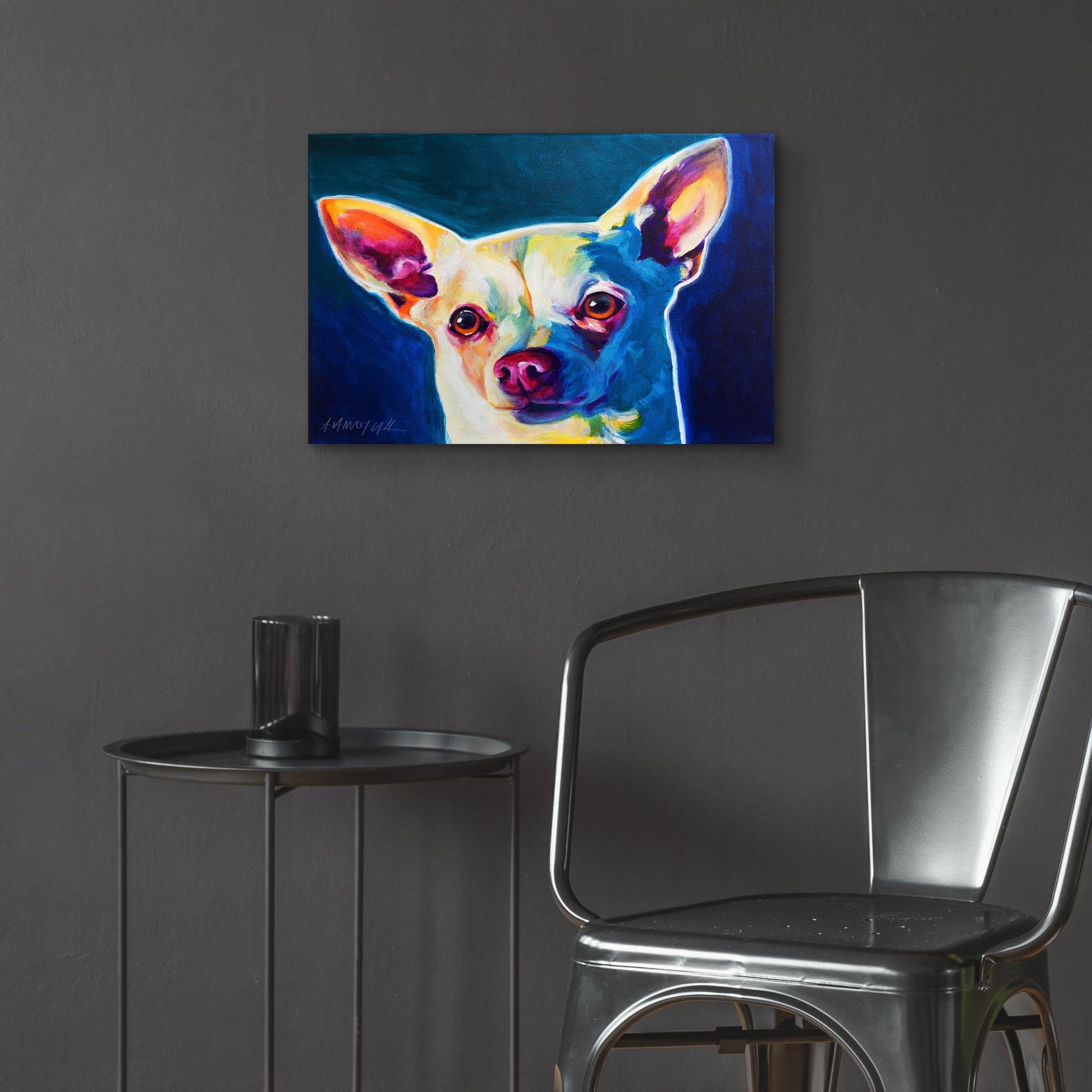 Epic Art 'Chihuahua - Coco 2 by Dawg Painter, Acrylic Glass Wall Art,24x16