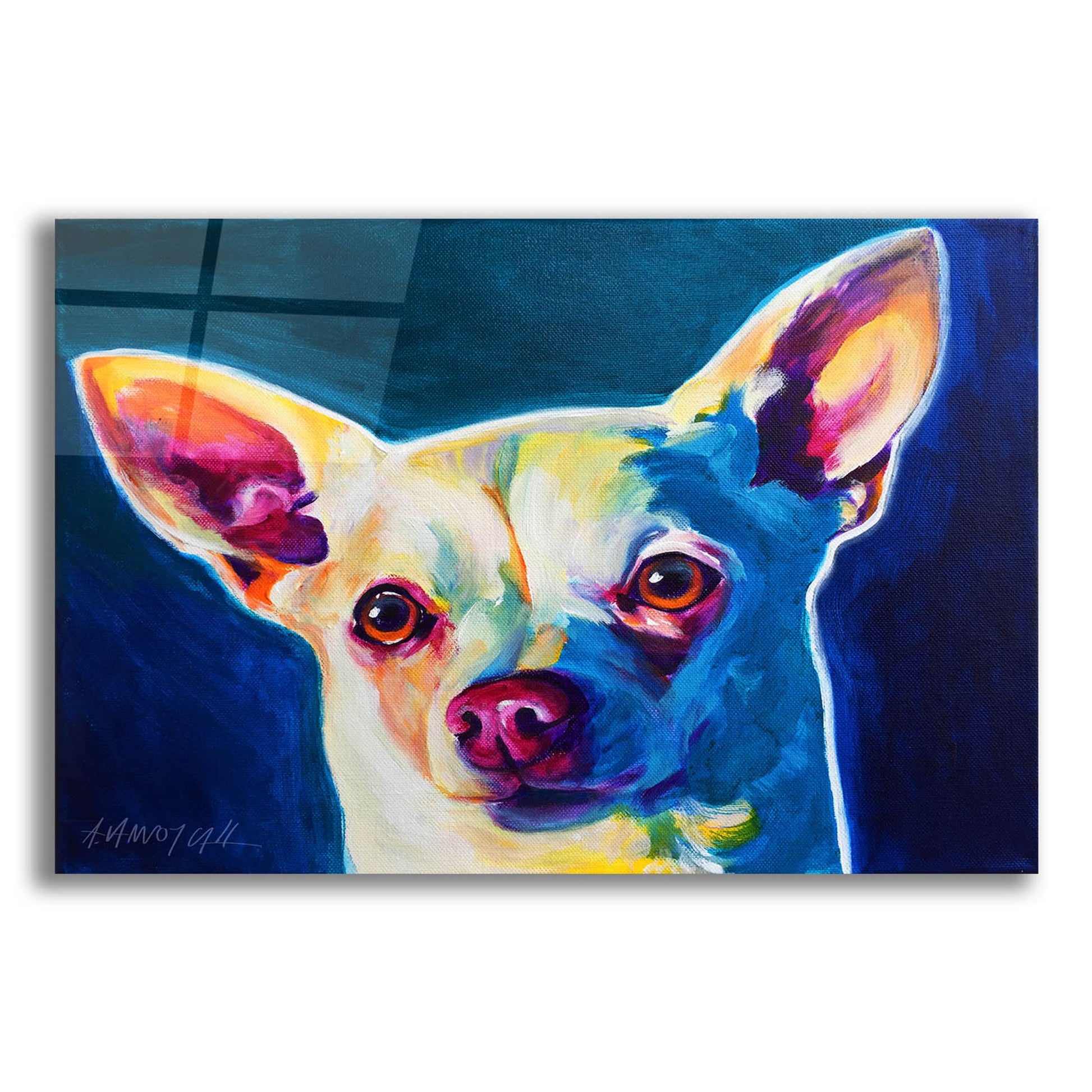 Epic Art 'Chihuahua - Coco 2 by Dawg Painter, Acrylic Glass Wall Art,24x16