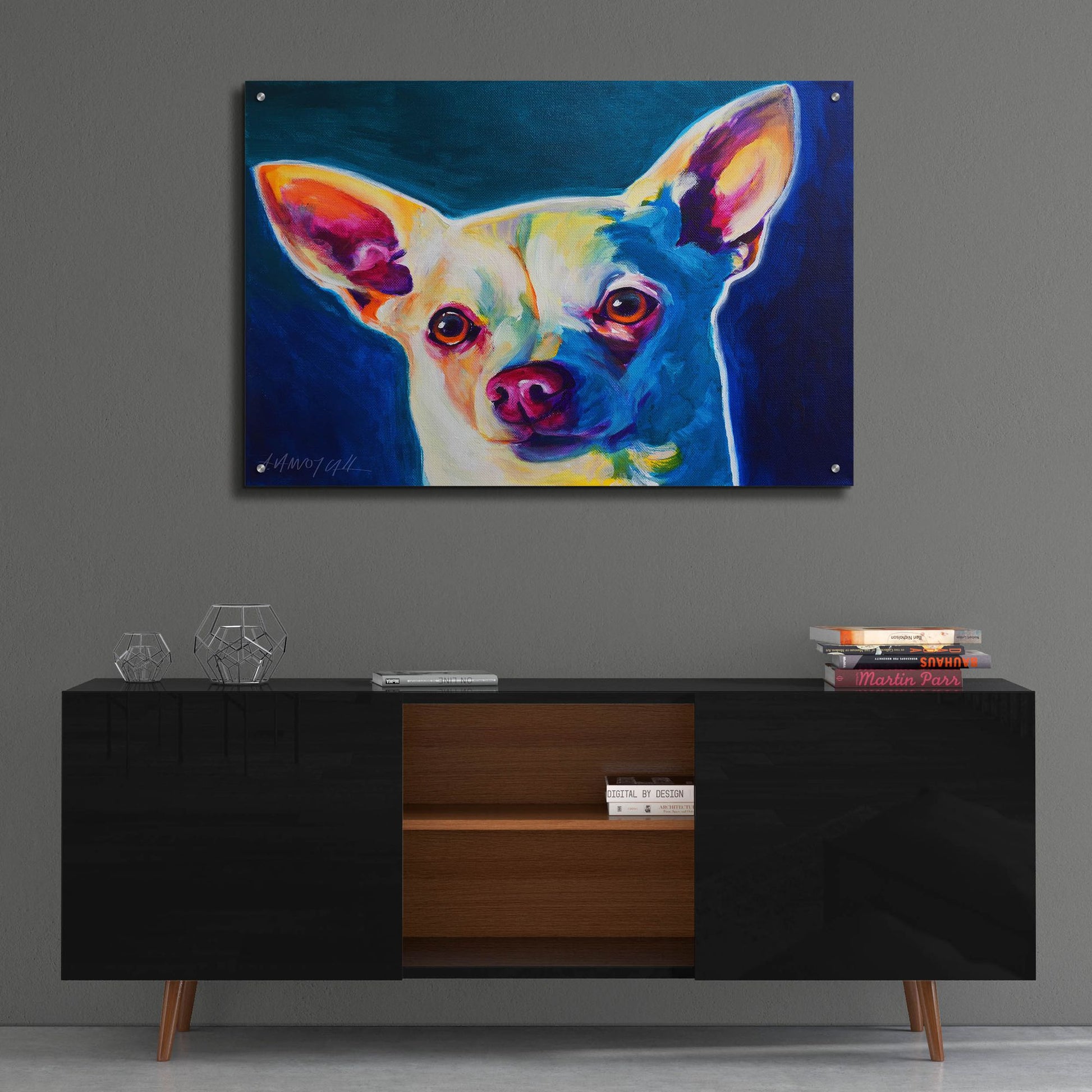 Epic Art 'Chihuahua - Coco 2 by Dawg Painter, Acrylic Glass Wall Art,36x24