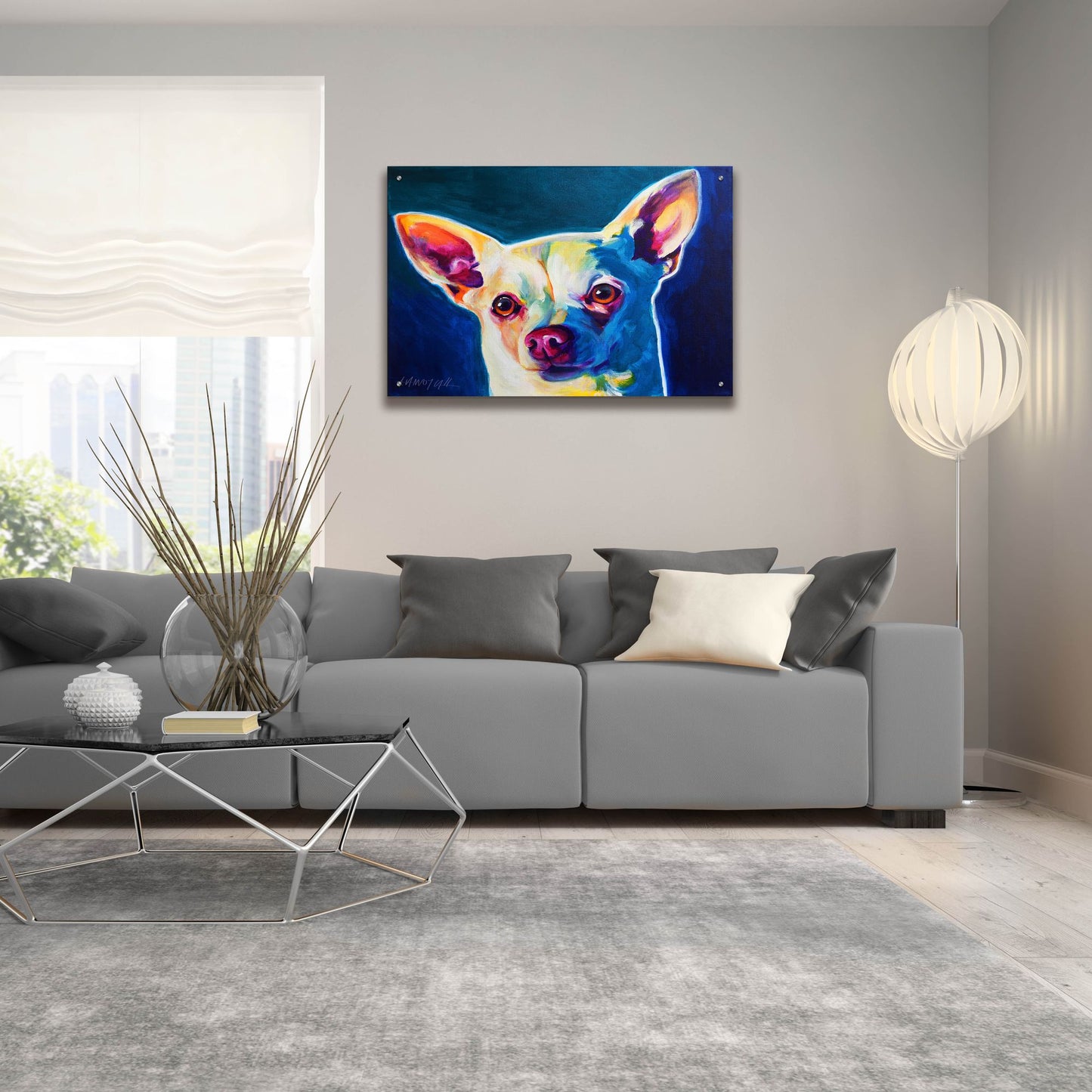 Epic Art 'Chihuahua - Coco 2 by Dawg Painter, Acrylic Glass Wall Art,36x24