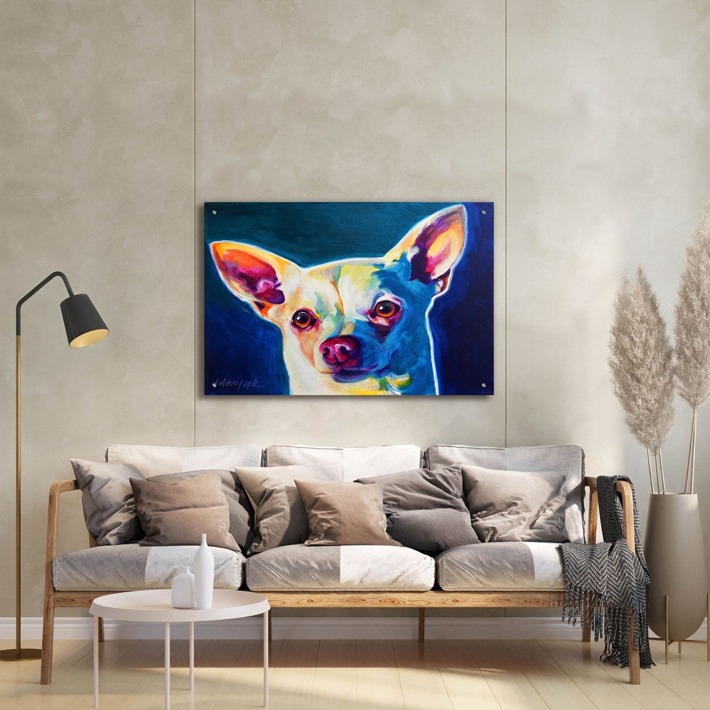 Epic Art 'Chihuahua - Coco 2 by Dawg Painter, Acrylic Glass Wall Art,36x24