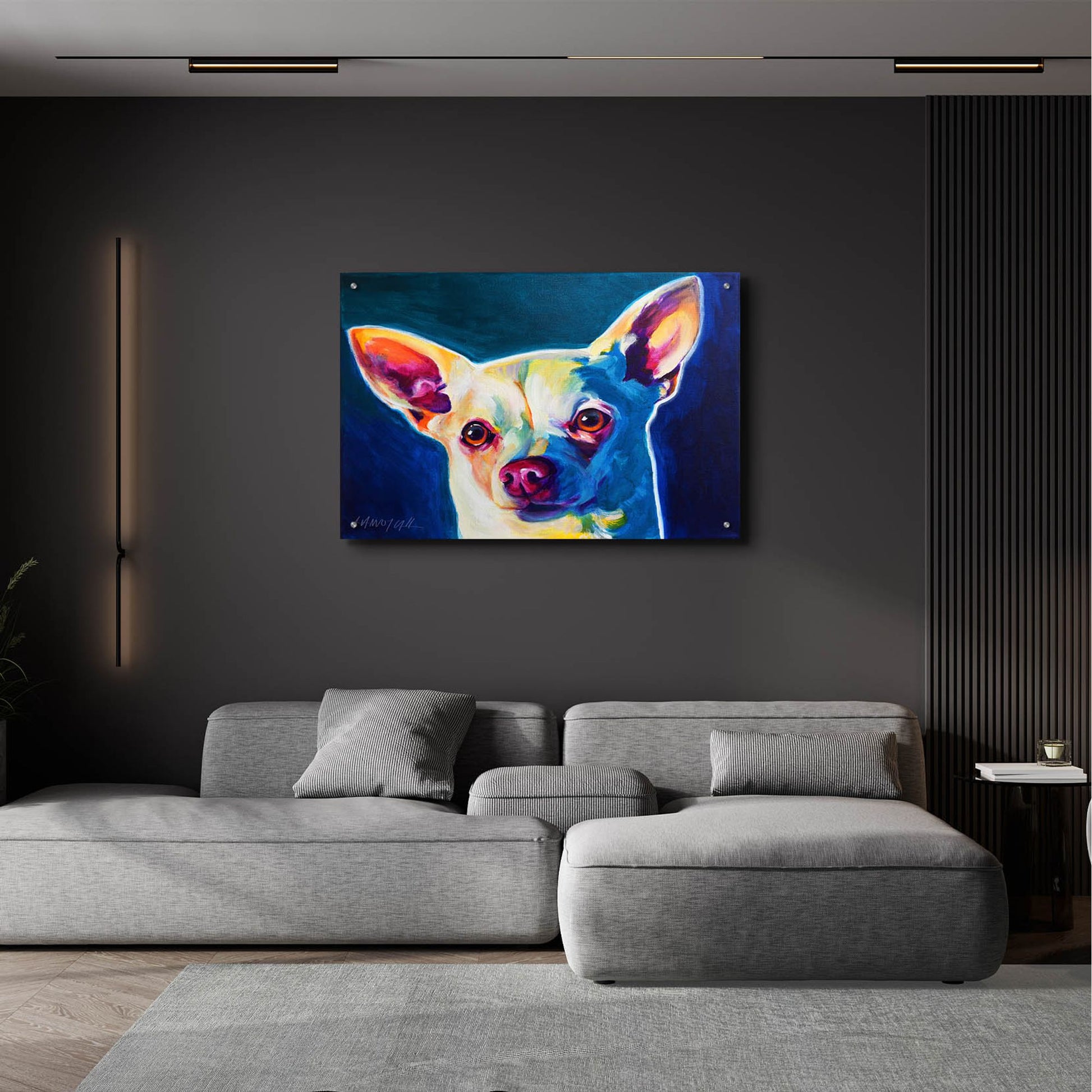 Epic Art 'Chihuahua - Coco 2 by Dawg Painter, Acrylic Glass Wall Art,36x24