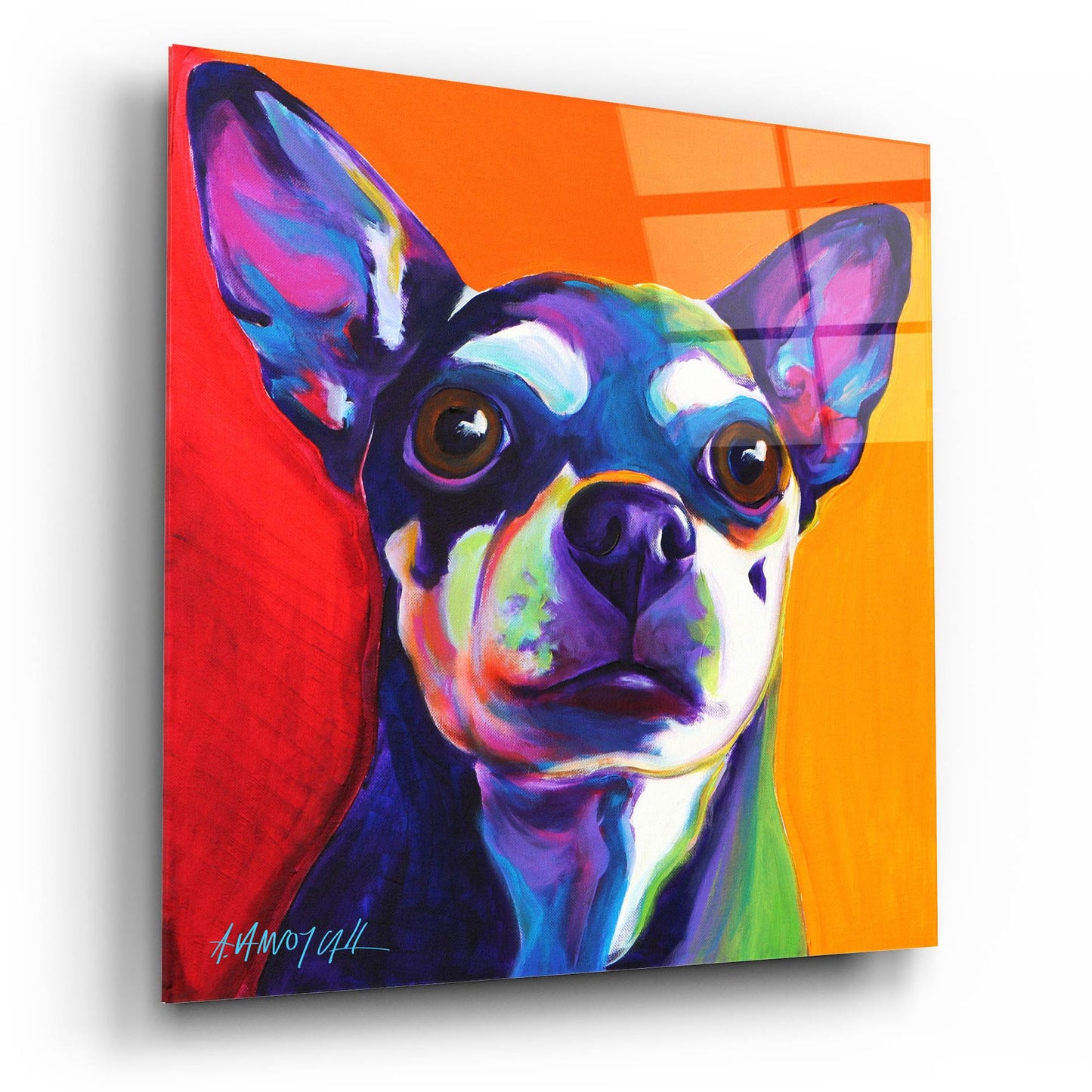 Epic Art 'Chihuahua - Dolce 2 by Dawg Painter, Acrylic Glass Wall Art,12x12